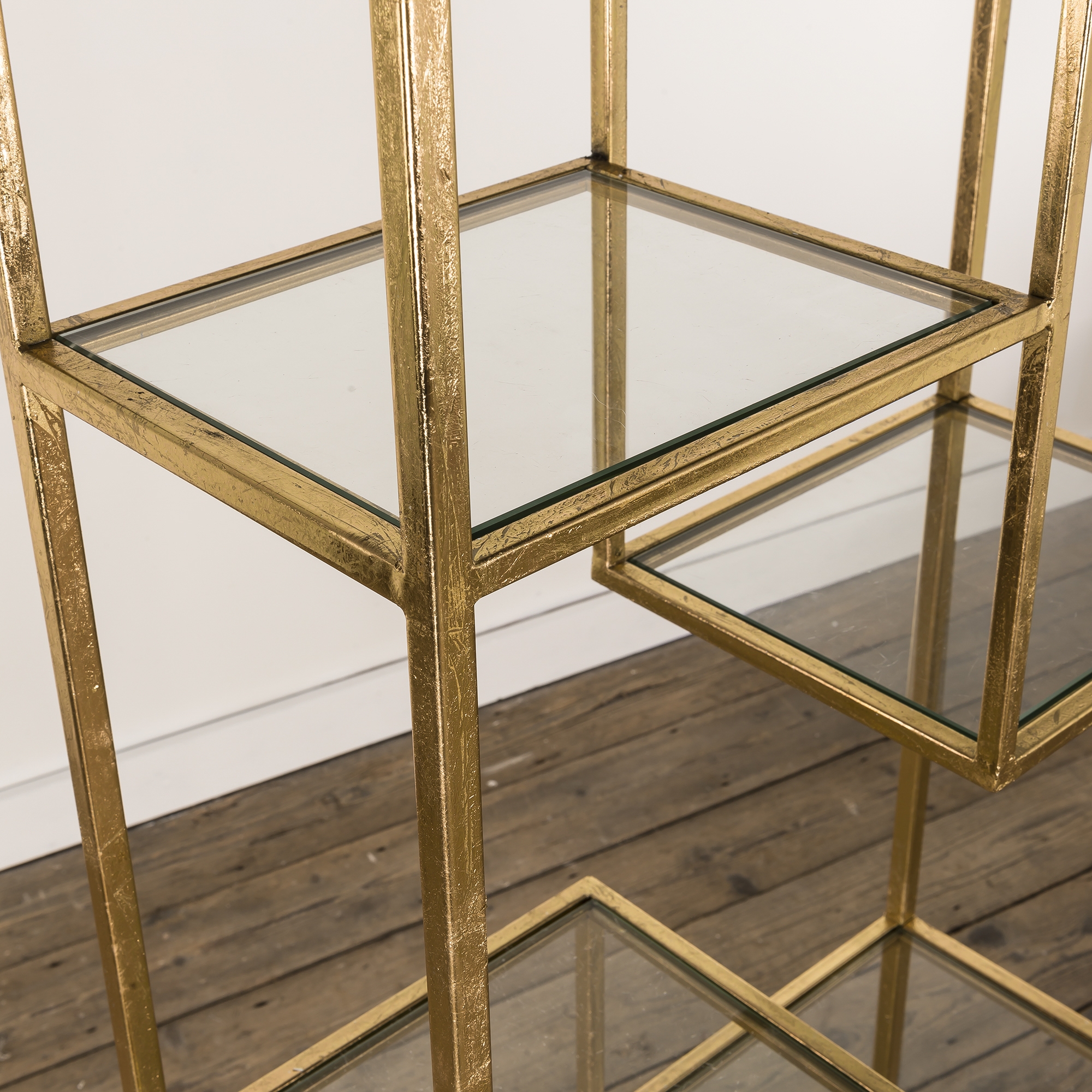 Gold Gilt Leaf Metal Shelf