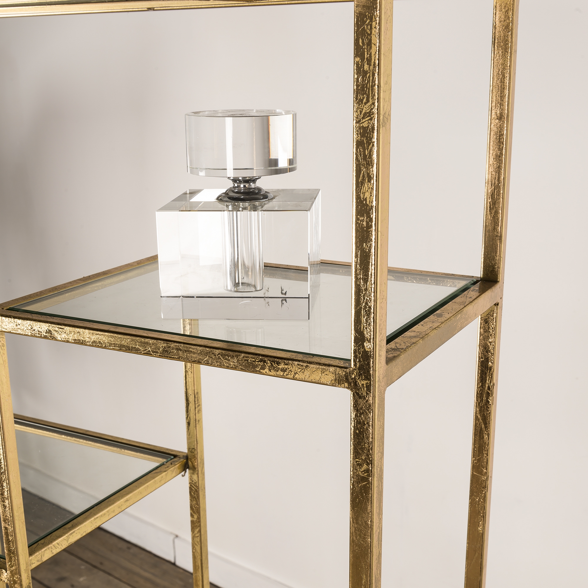 Gold Gilt Leaf Metal Shelf