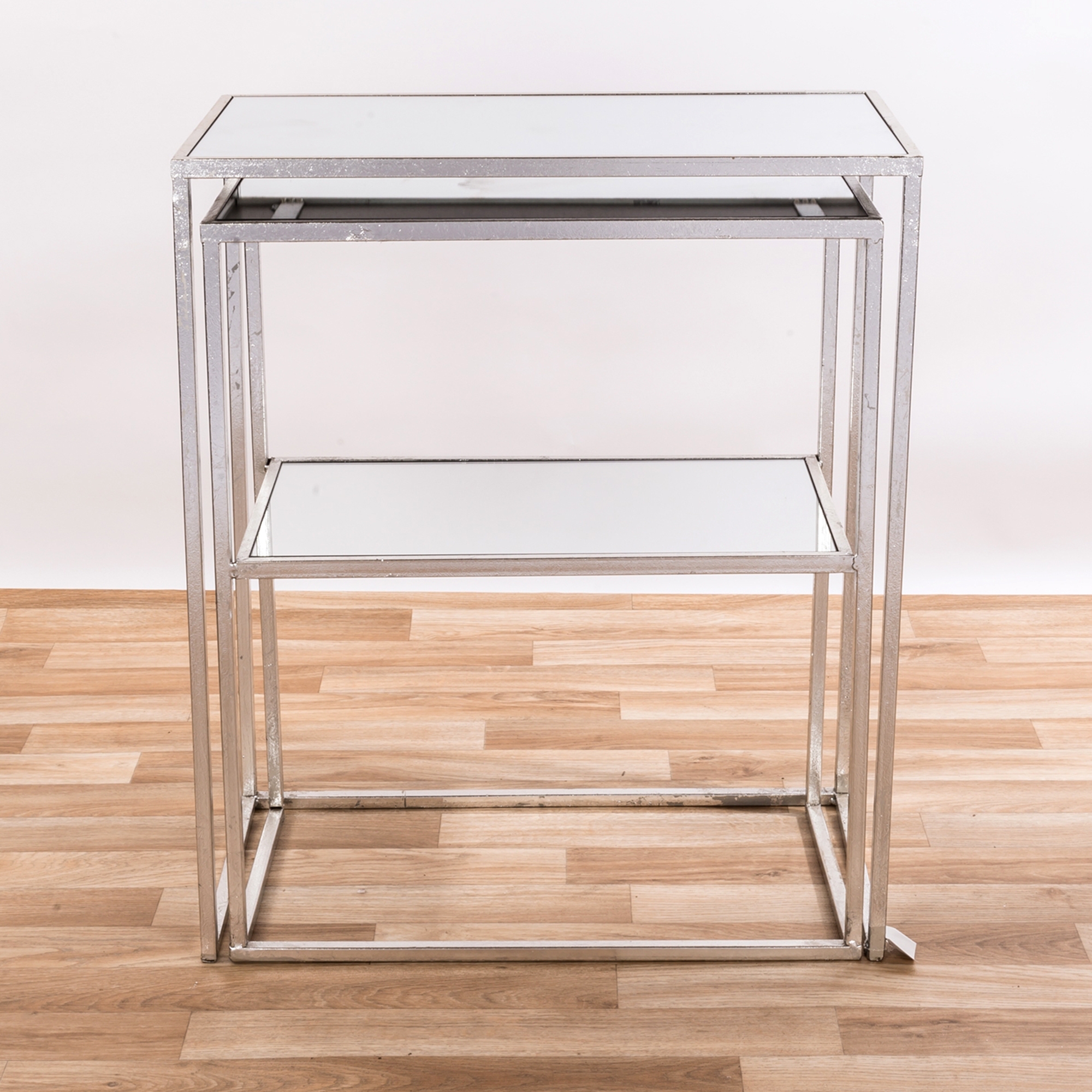 Gin Shu Metal Nest of Tables - Silver Gilt Leaf