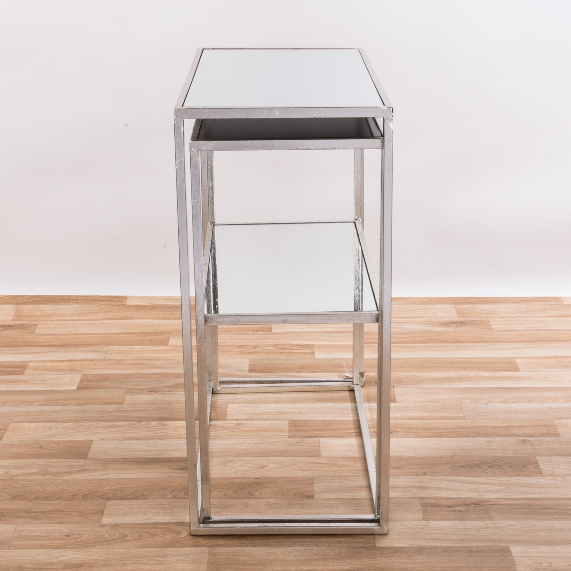 Gin Shu Metal Nest of Tables - Silver Gilt Leaf