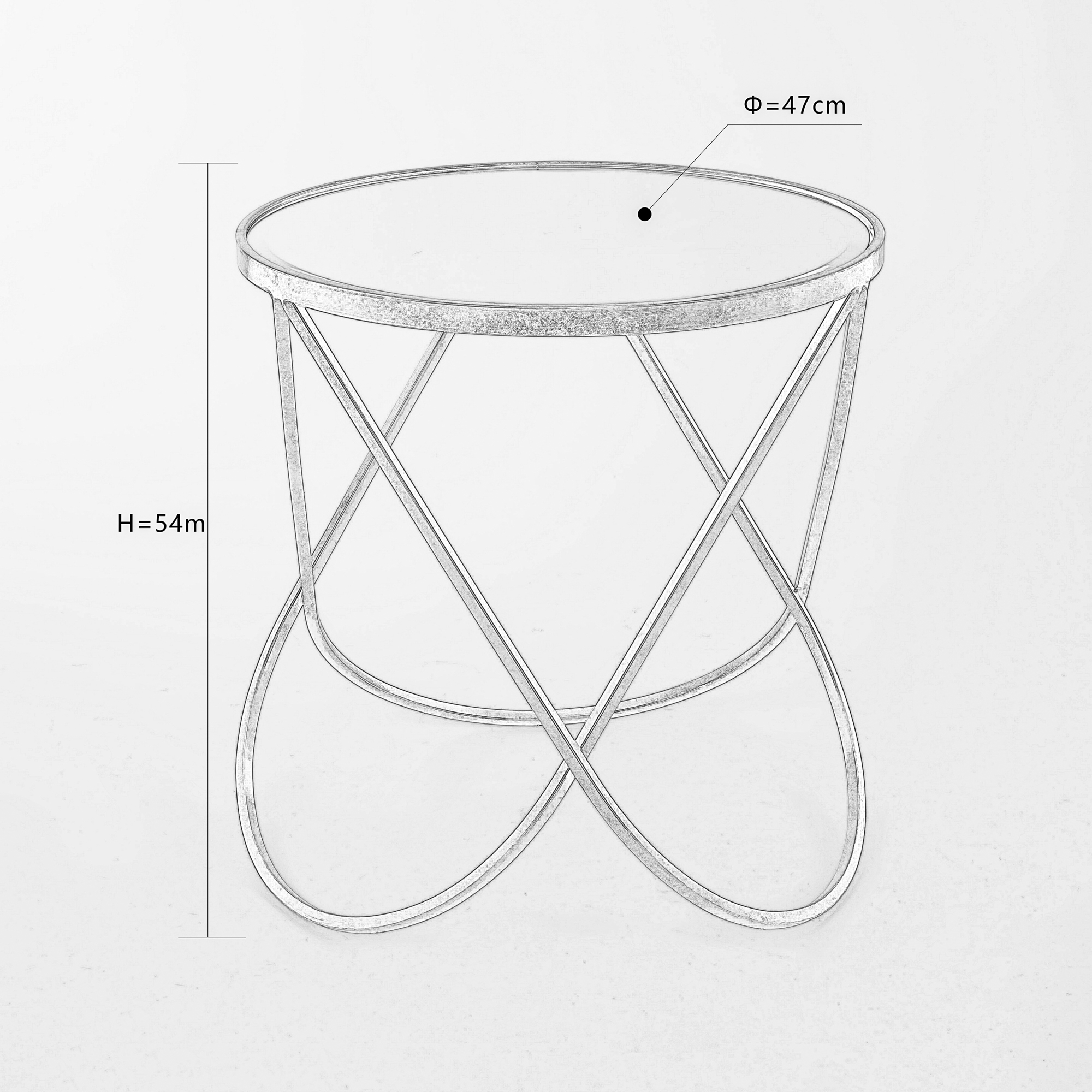 Gin Shu Metal Nest of Tables - Gold Gilt Leaf