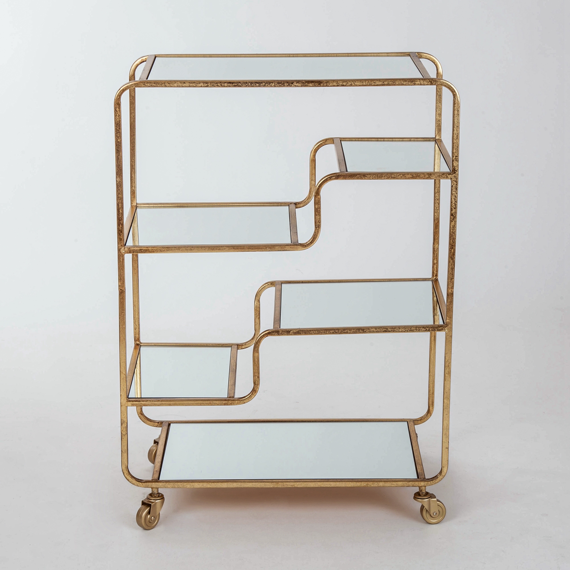 Gin Shu Metal Serving Trolley - Gold Gilt Leaf
