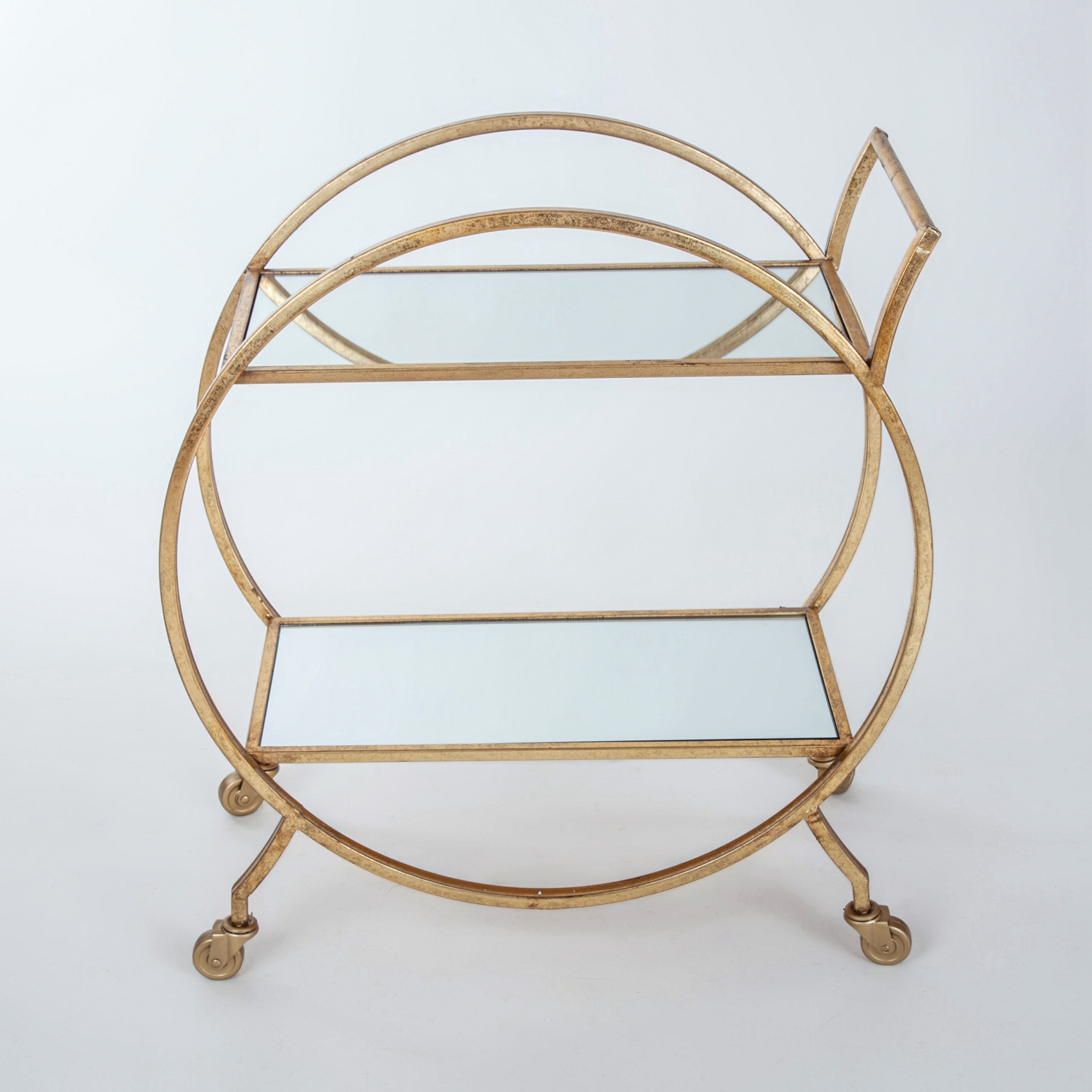 Gin Shu Metal Serving Trolley - Gold Gilt Leaf