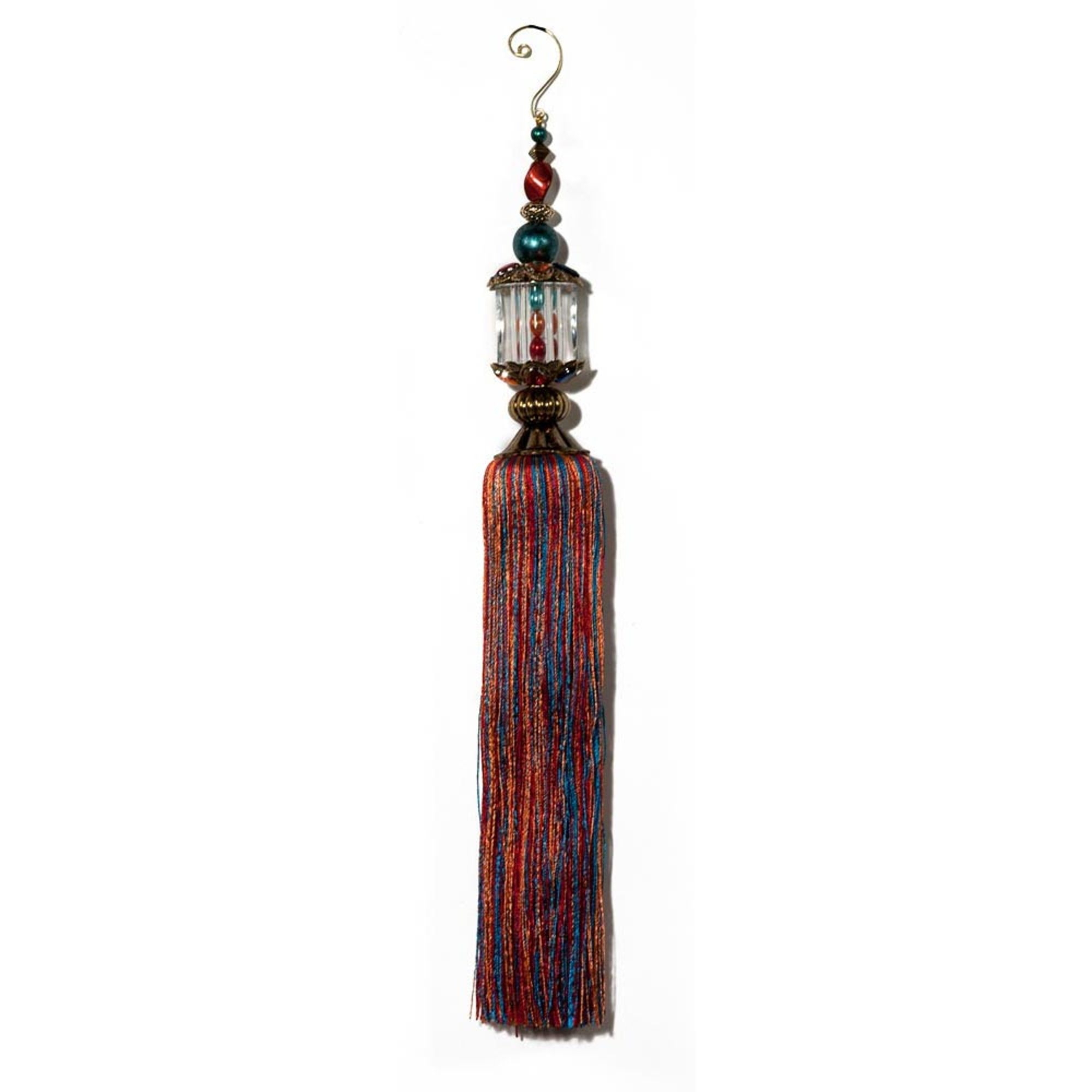 Turkish Blue/Orange/Red Acrylic Beads with Tassel