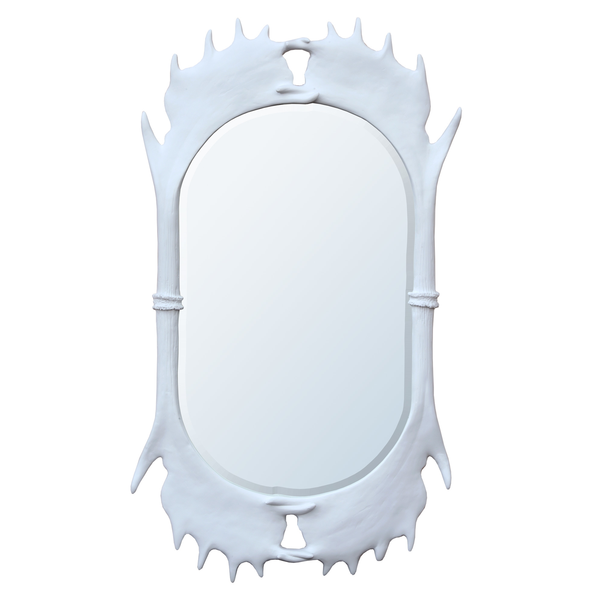 Antler Framed White Chalk Paint Decorative Wall Bedroom Hall Mirror