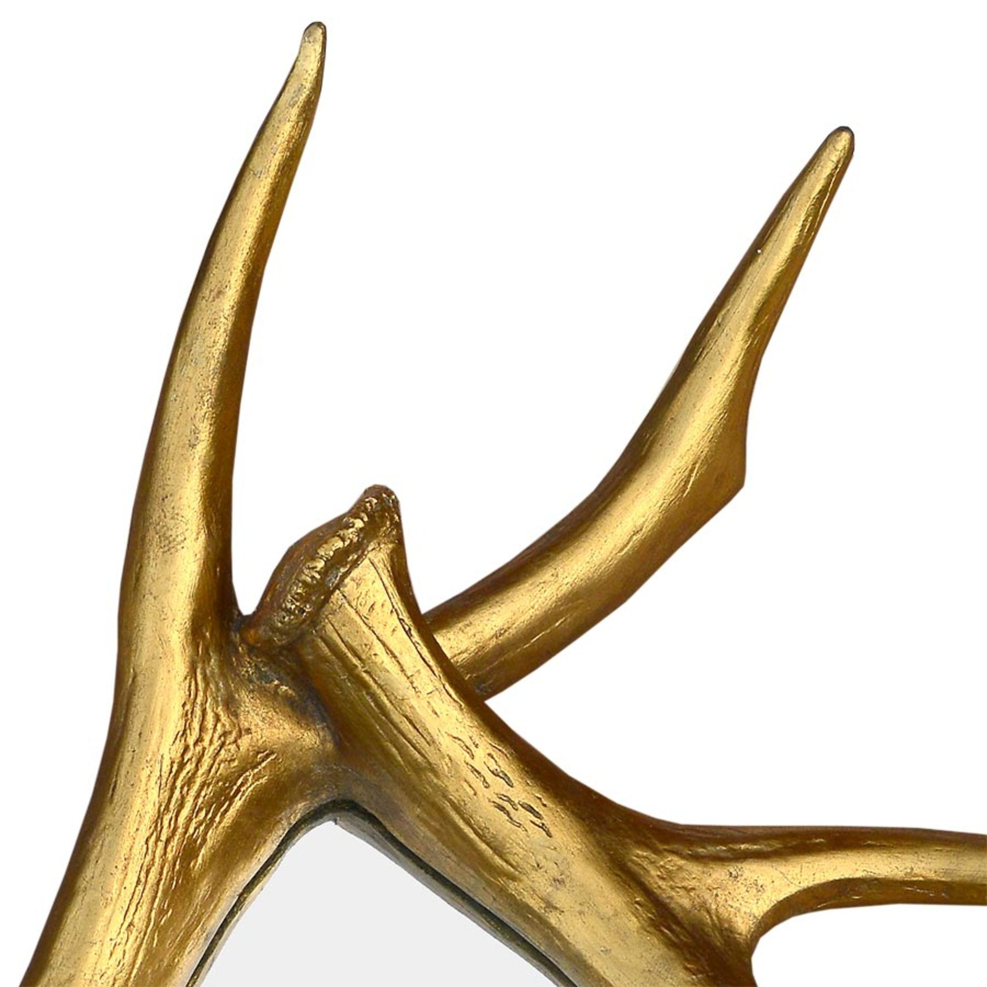 Gold antler frame with mirror