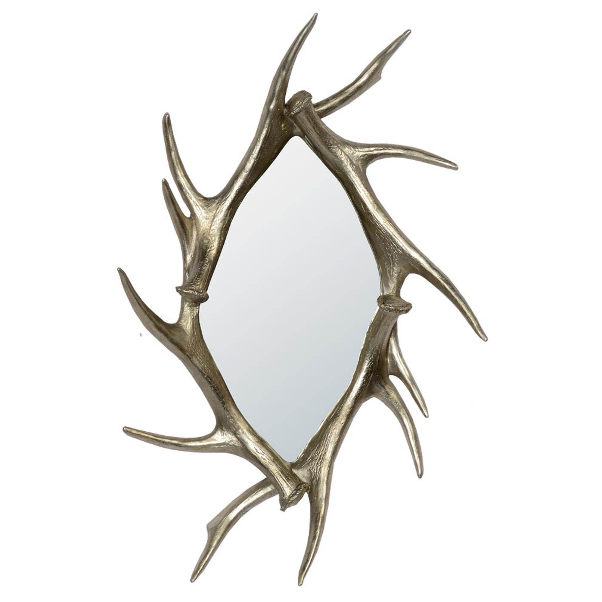 Champagne Silver antler frame with mirror