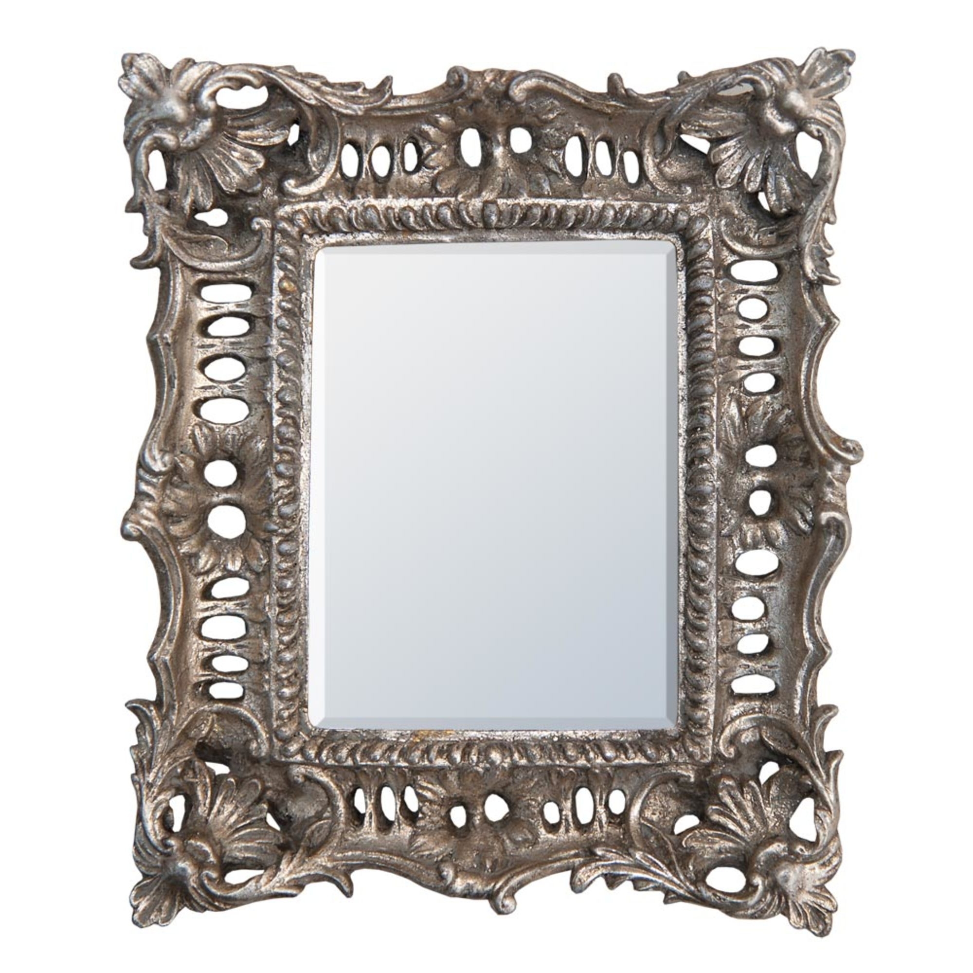Champagne Silver Gilt Leaf Bevelled Mirror