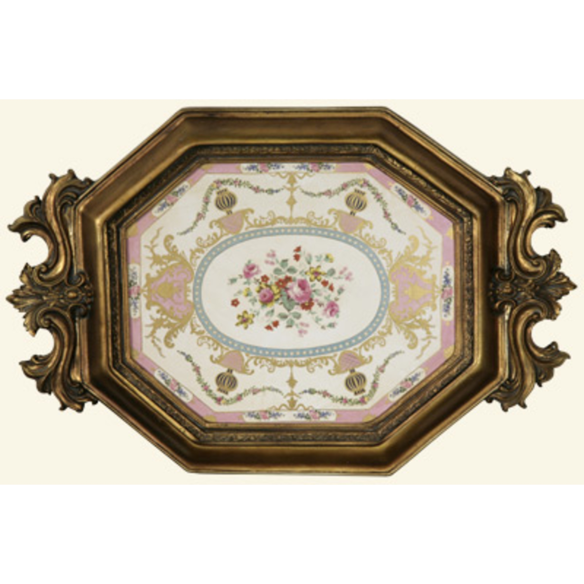 Gold Gilt Leaf frame with Porcelain Plaque