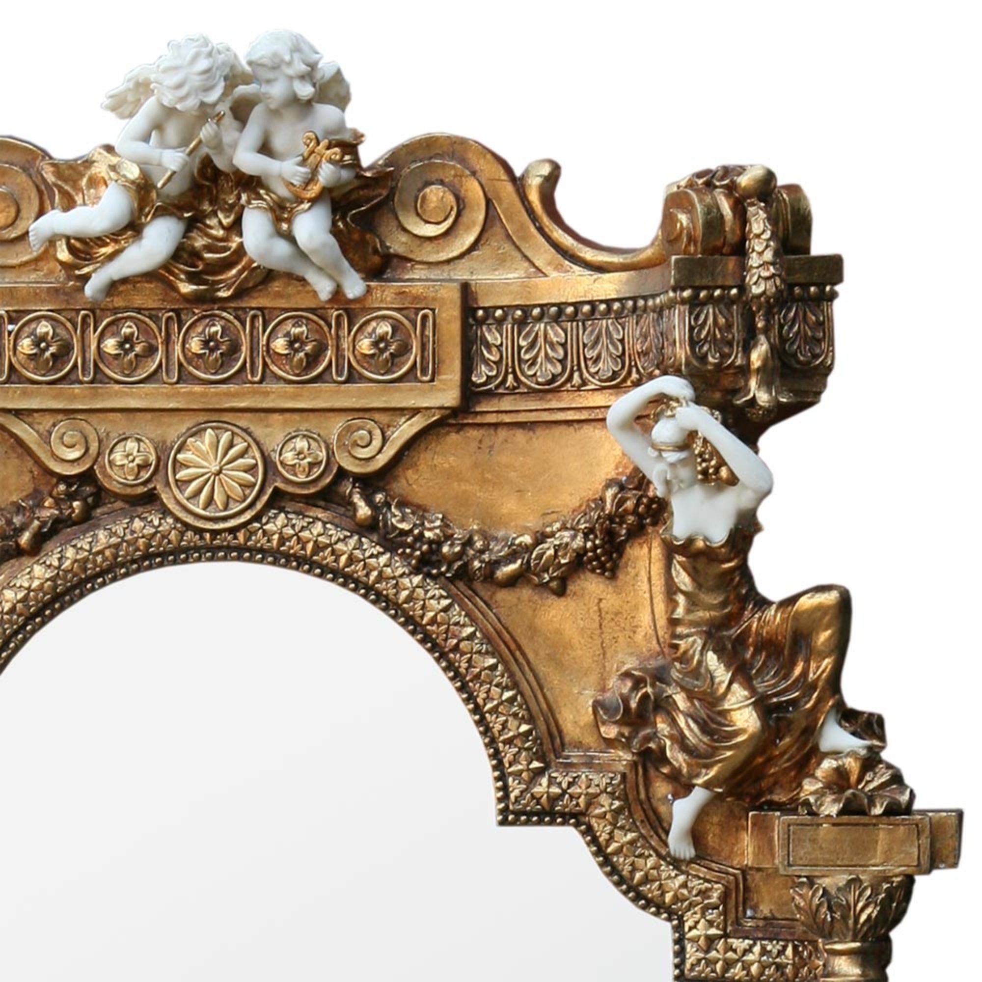 Gold Mirrors with white marble cherubs