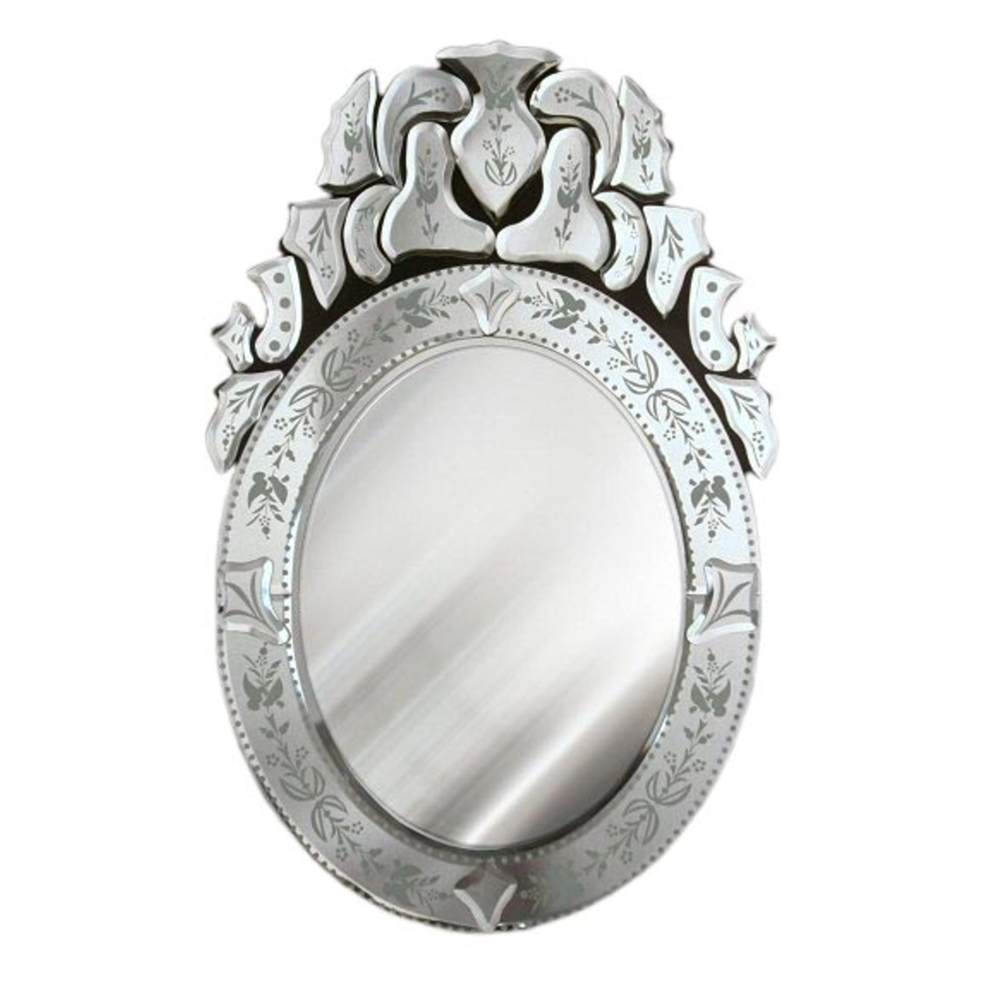 Venetian Oval Mirror with Crown