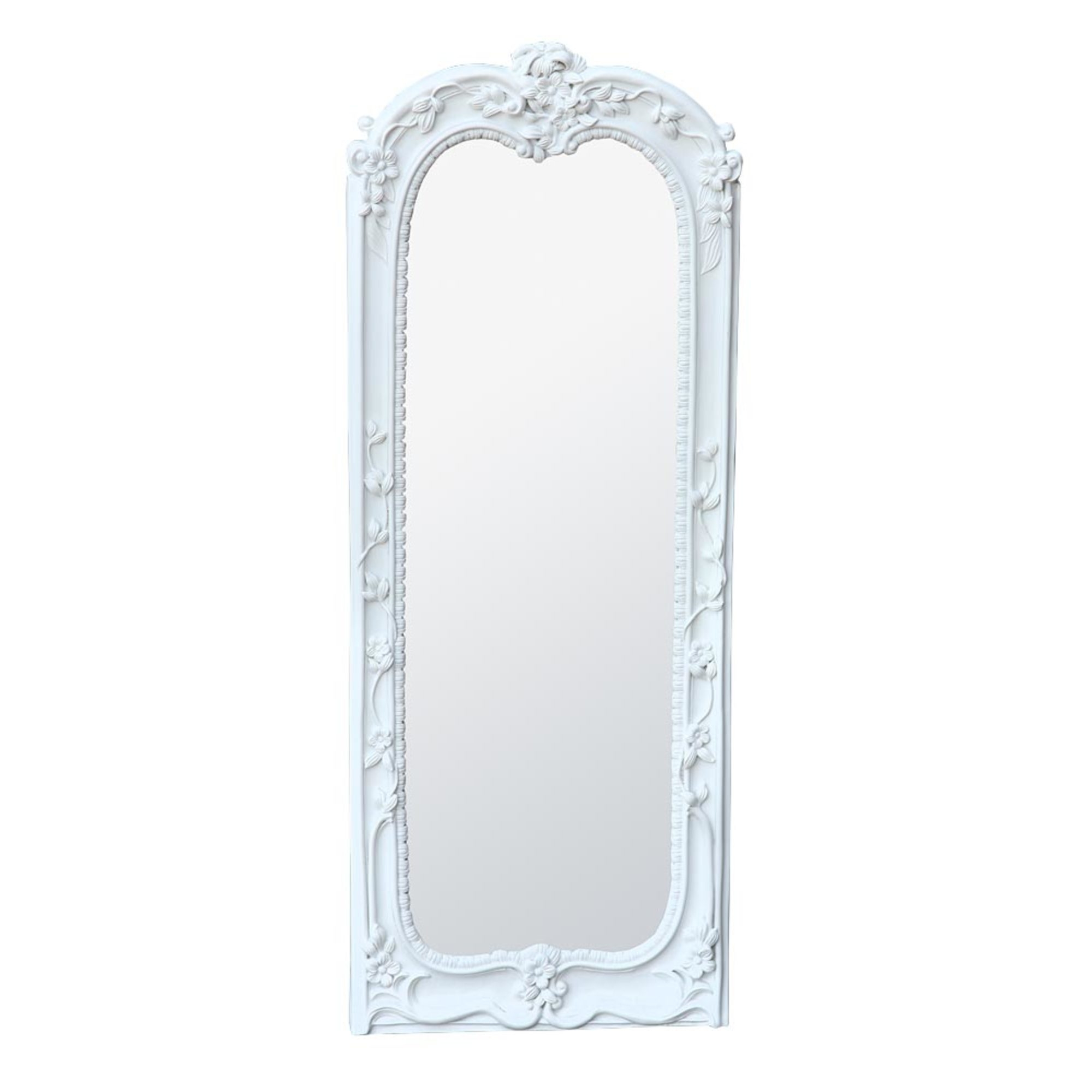 White Chalk Paint Tall Slim Bevelled Decorative Wall Bedroom Hall Mirror
