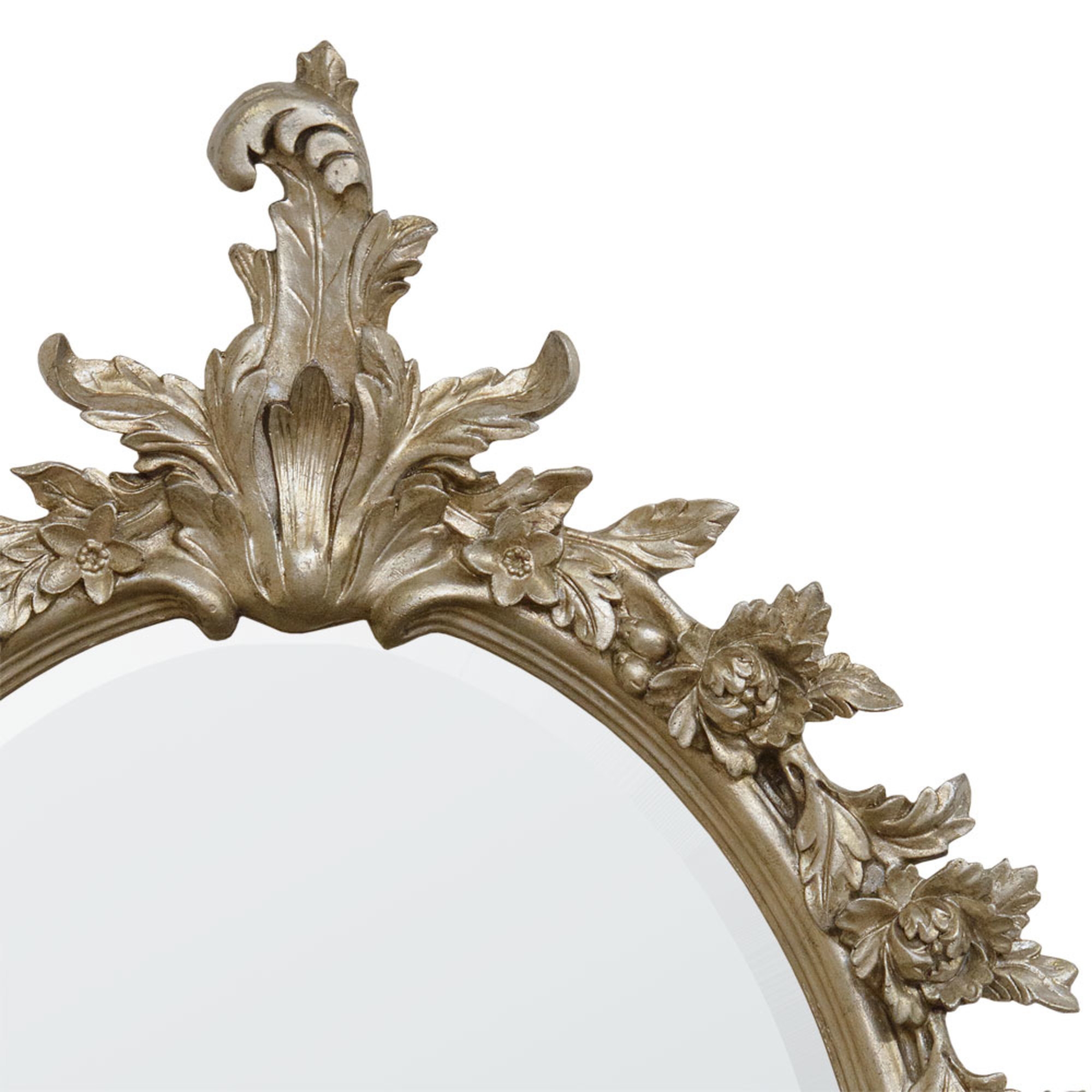 Champagne Silver Gilt Leaf Oval frame w  mirror