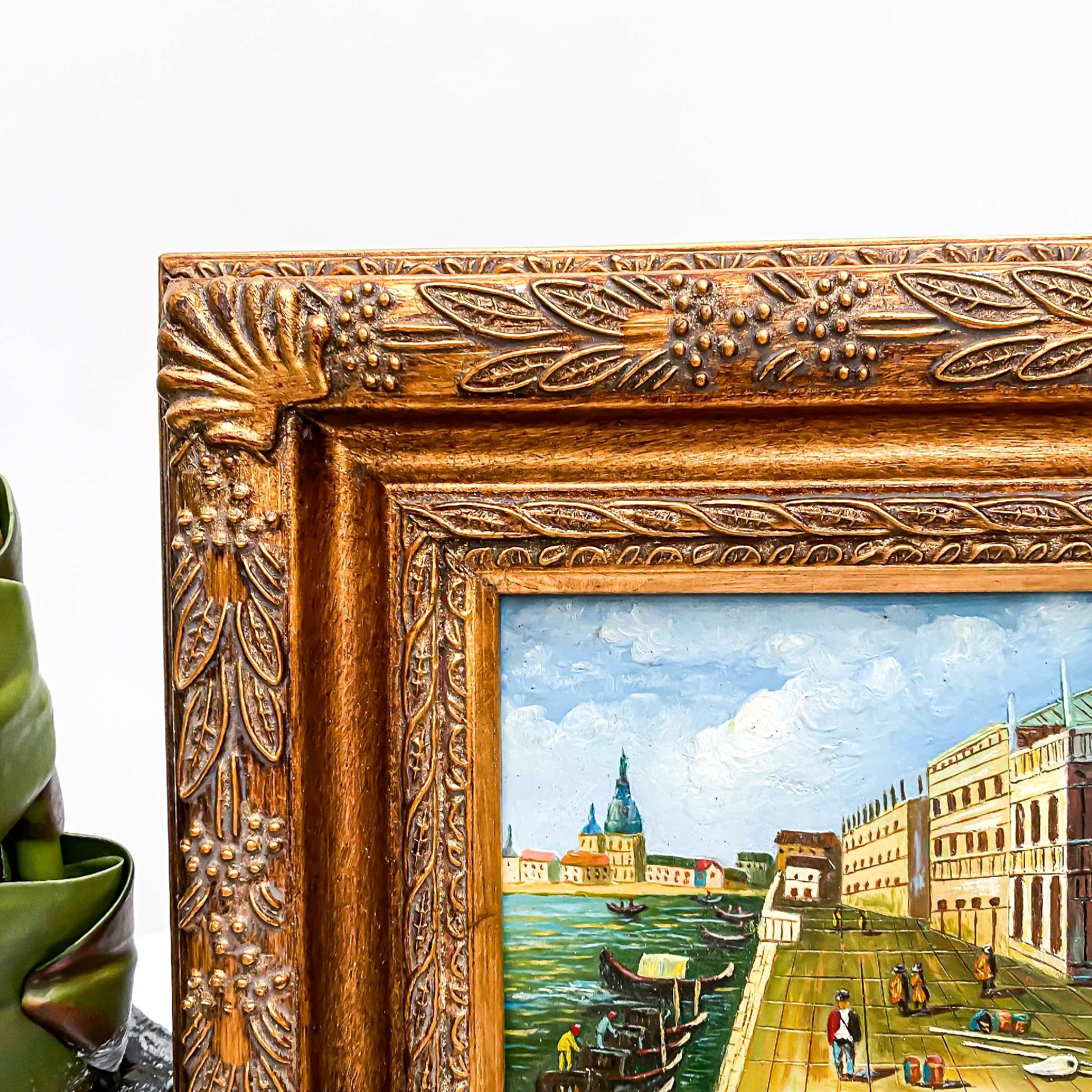 Vintage Gold Painting Wall Art - Beach Town