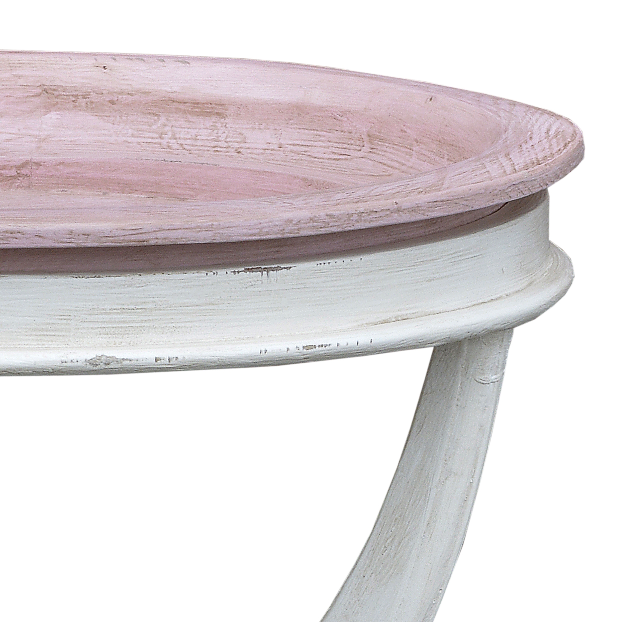 Isabella Side Table - Pink and White