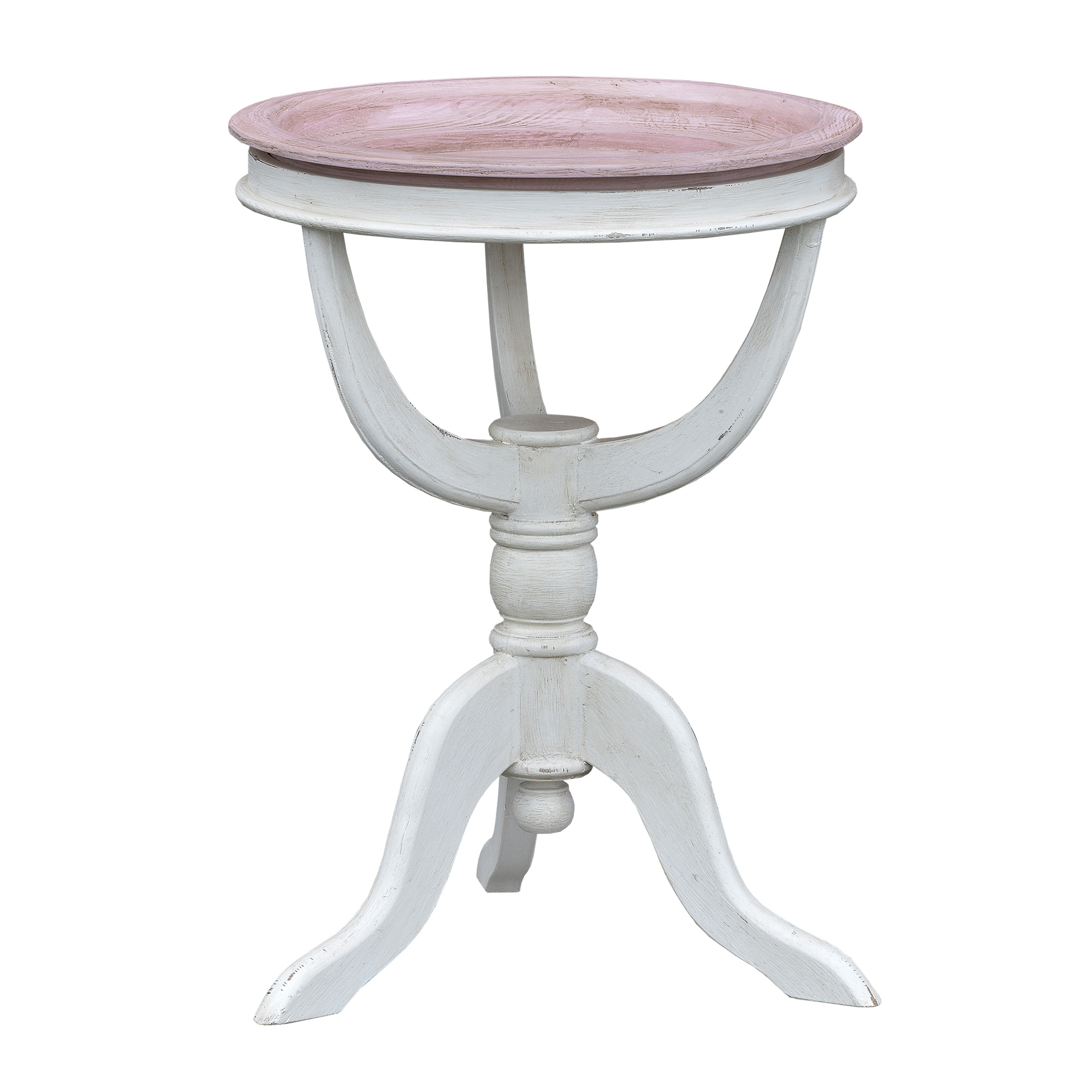 Isabella Side Table - Pink and White
