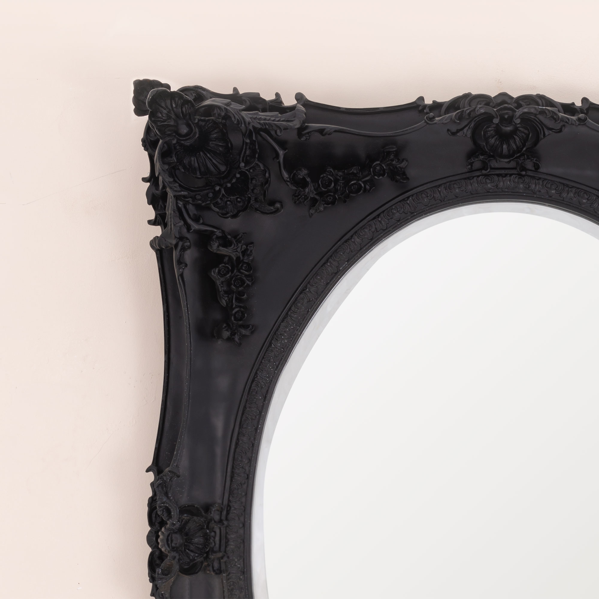 Beth Black Overmantle Mirror
