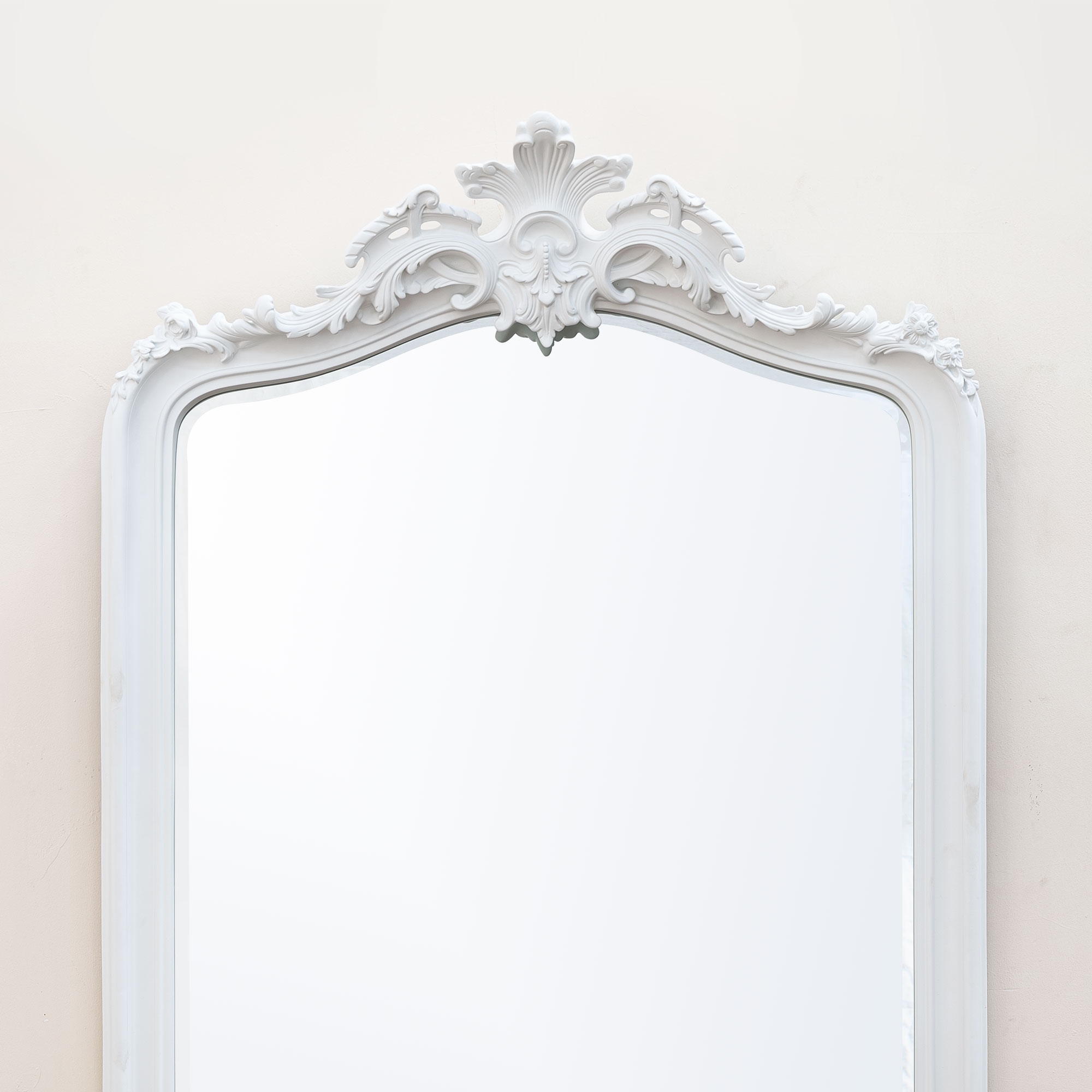 Patrica White Floor Mirror