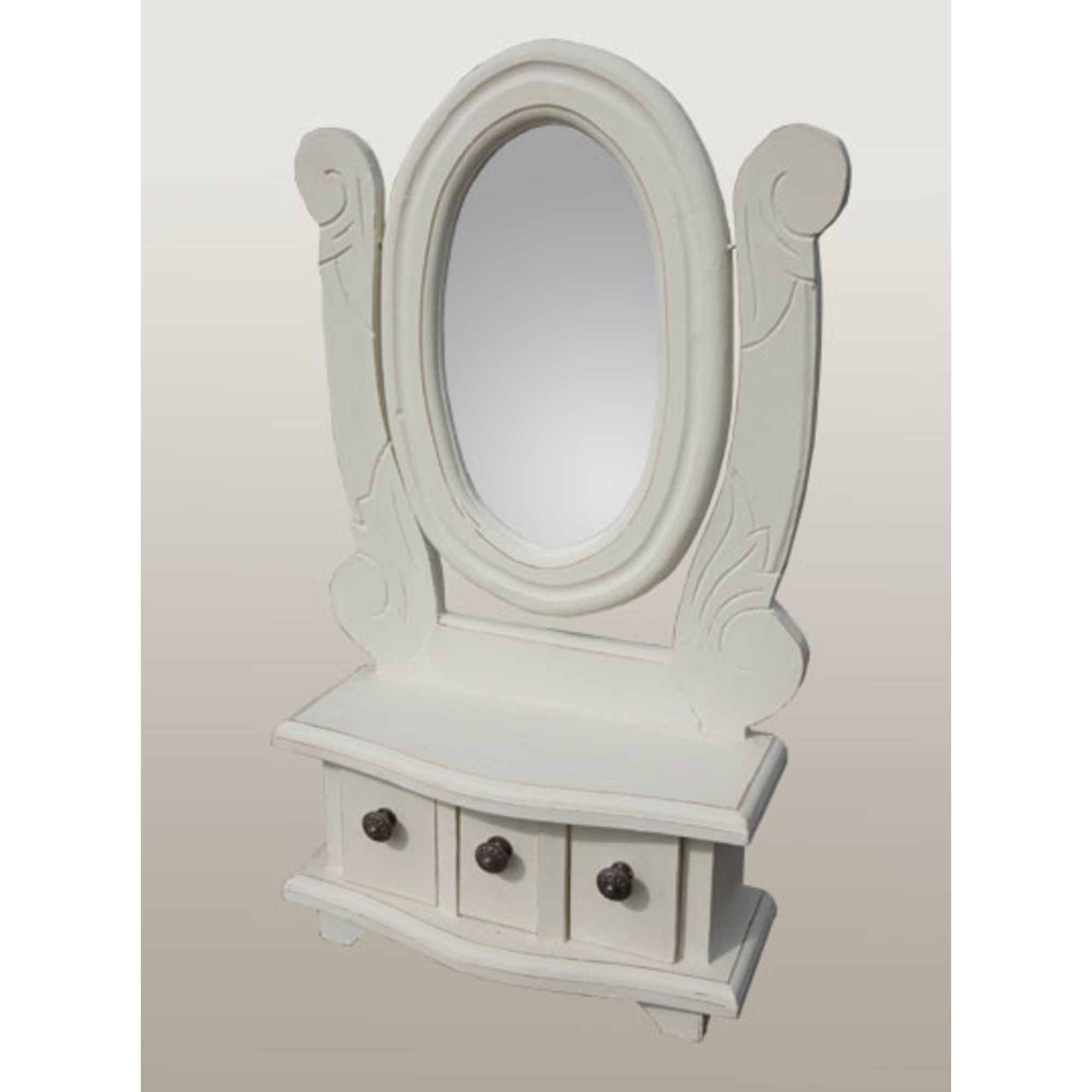 Oval Dresser Mirror, with Drawers