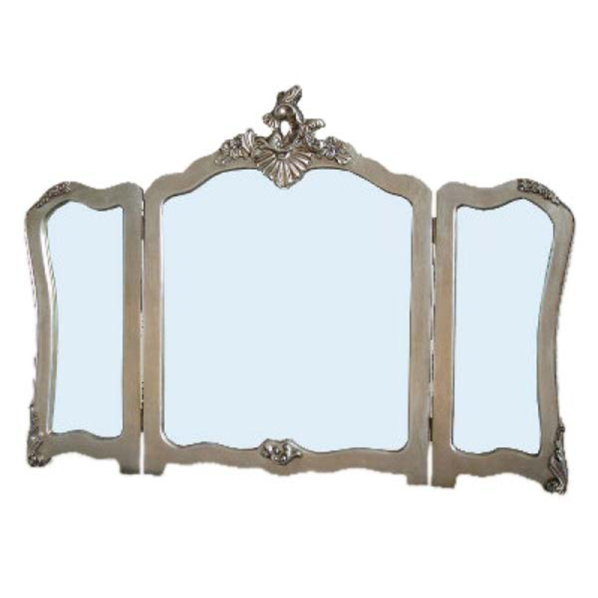 Boudoir Provence Triple Dressing Table Mirror - Silver
