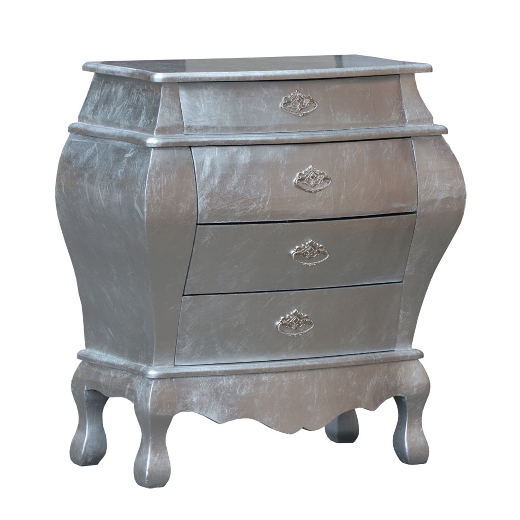 High Gloss Chest of Drawers - Silver