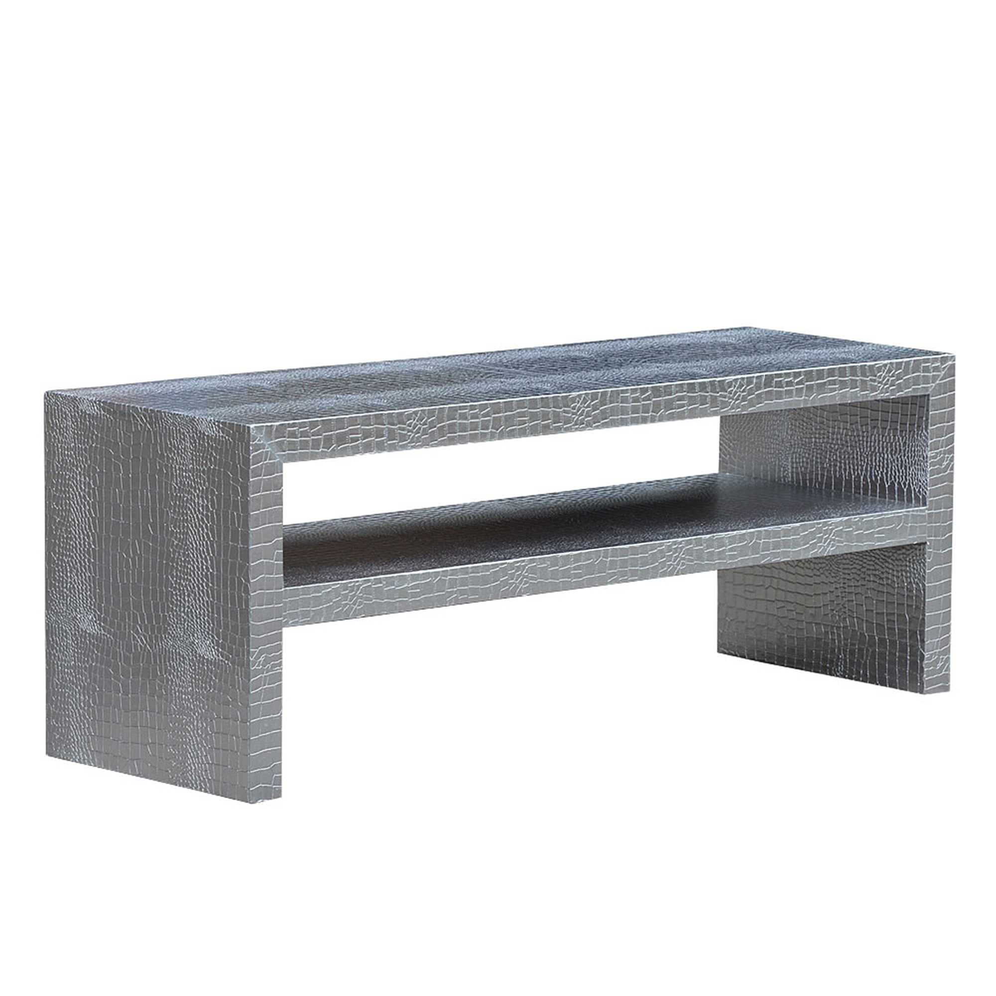 Mock Croc TV Media Unit - Silver