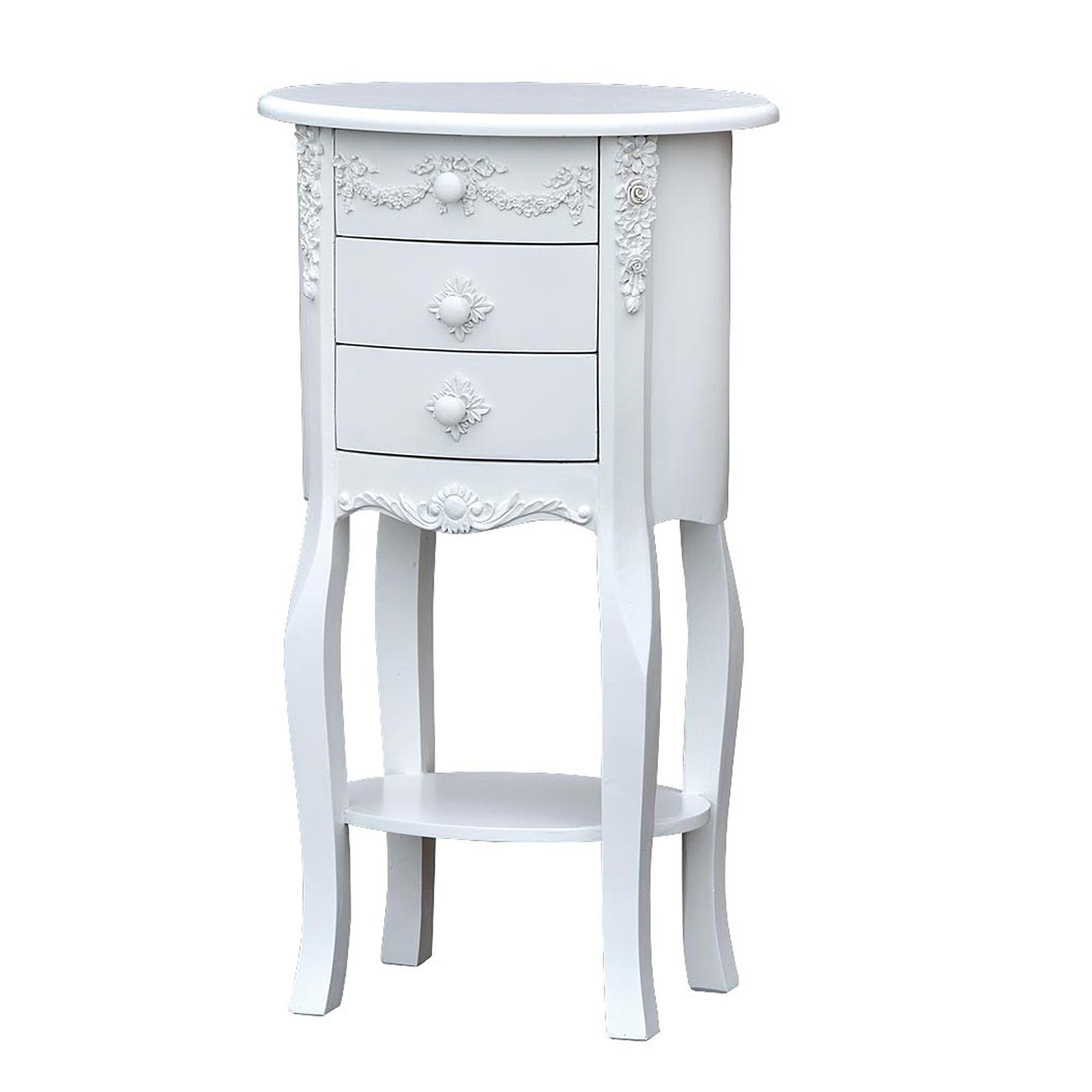 Boudoir Provence Bedside Table - White