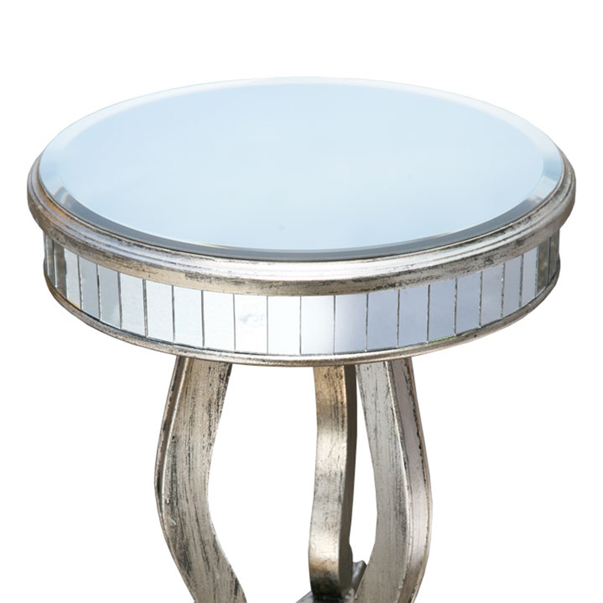 Vintage Venezia Mirrored Occasional Table - Antique Silver 