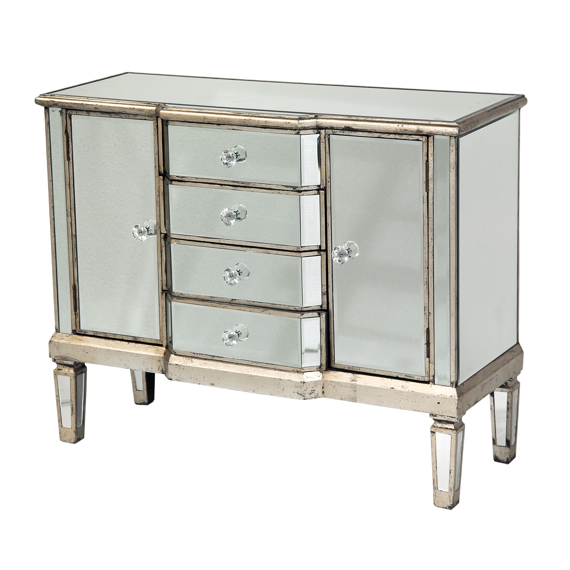 Vintage Venezia Mirrored Sideboard Cabinet - Champagne