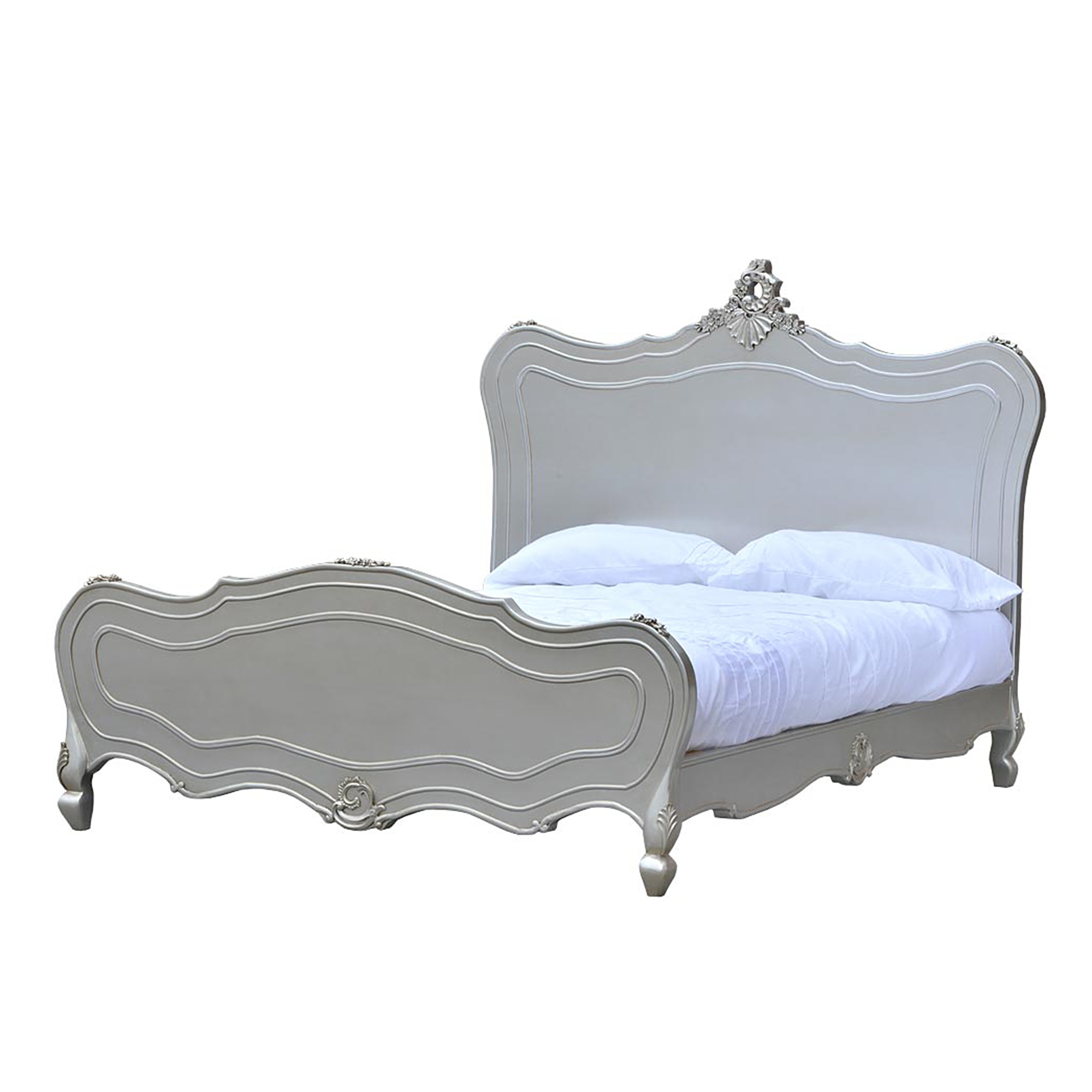 Boudoir Provence Kingsize Bed - Silver
