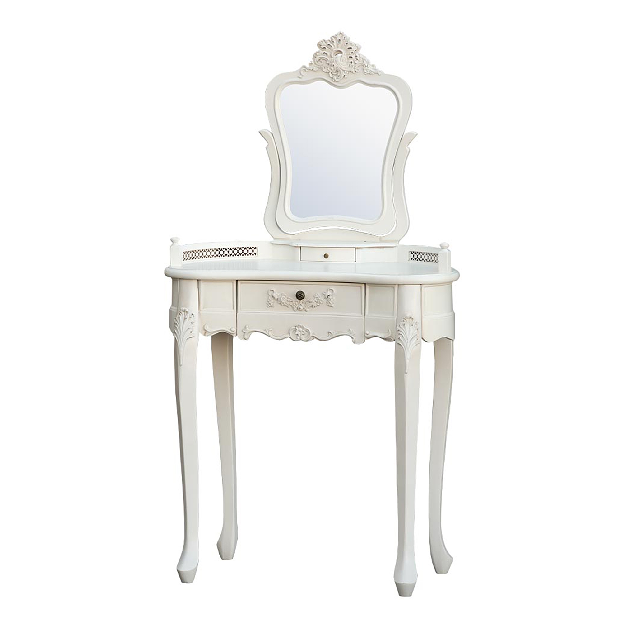 Boudoir Provence Dressing Table with Mirror - Antique White