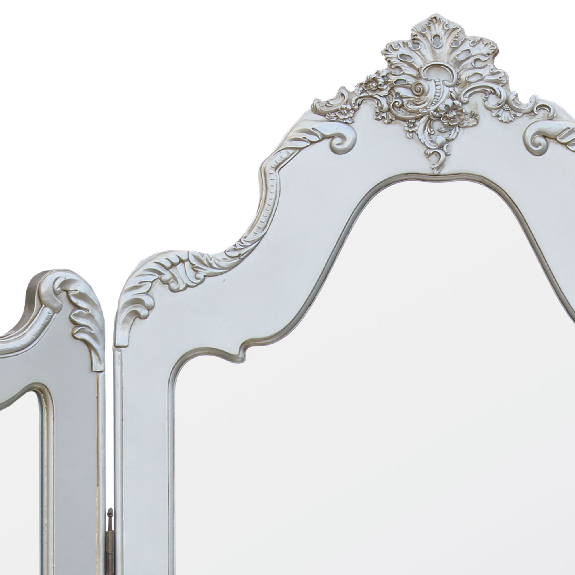 Boudoir Provence Mirrored Triple Screen - Silver