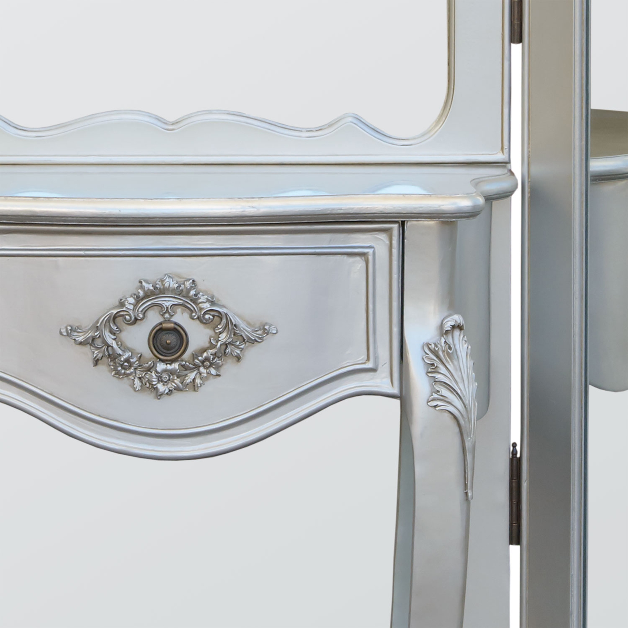Boudoir Provence Mirrored Triple Screen - Silver