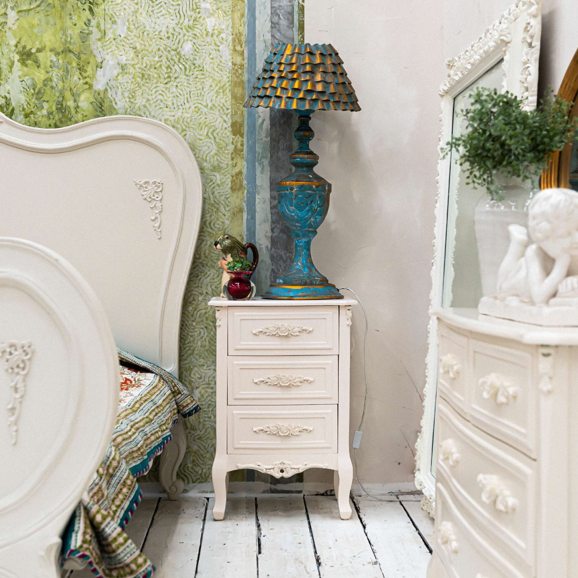 Rose White Bedside Table - Soft White