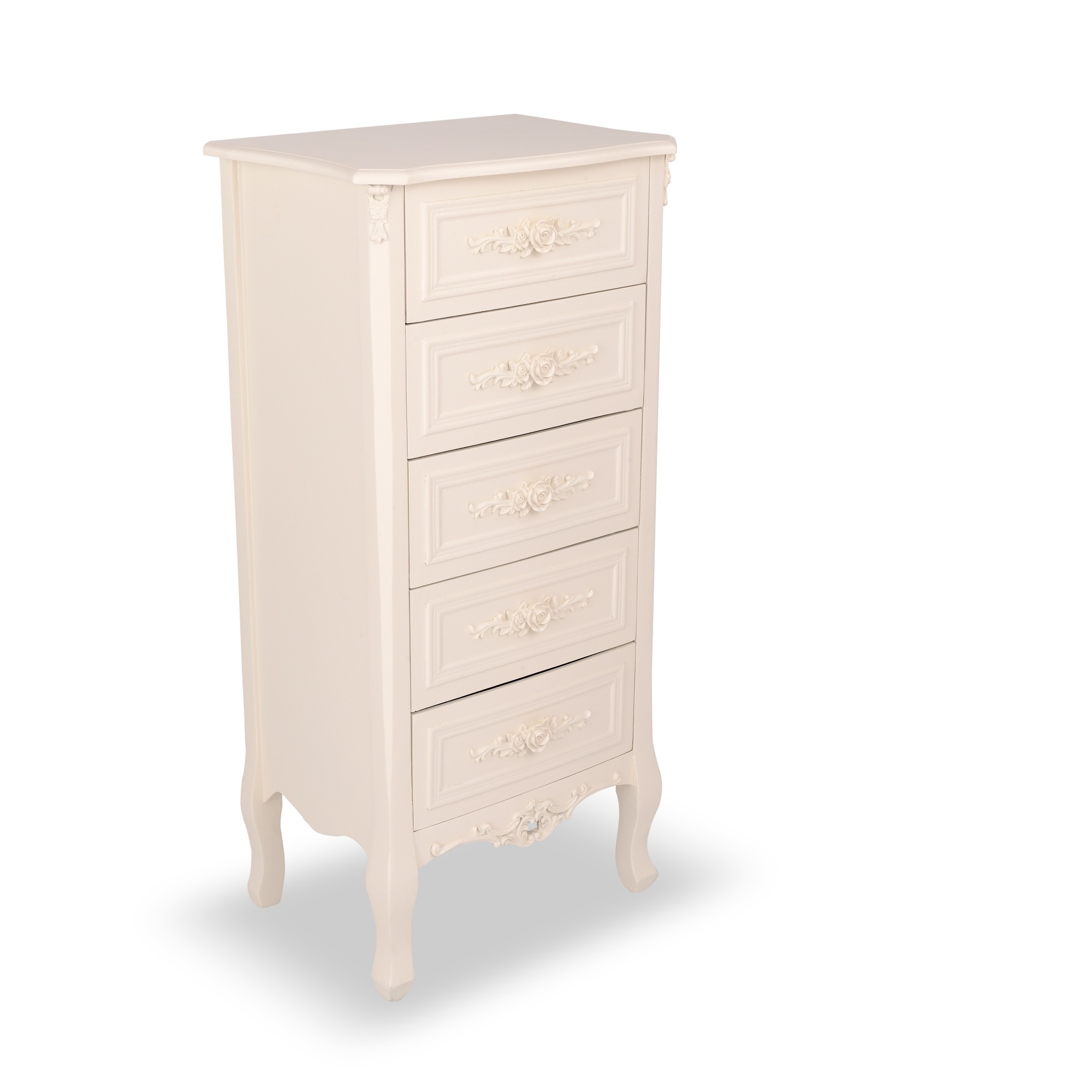 Rose White Tallboy Chest of Drawers - Soft White