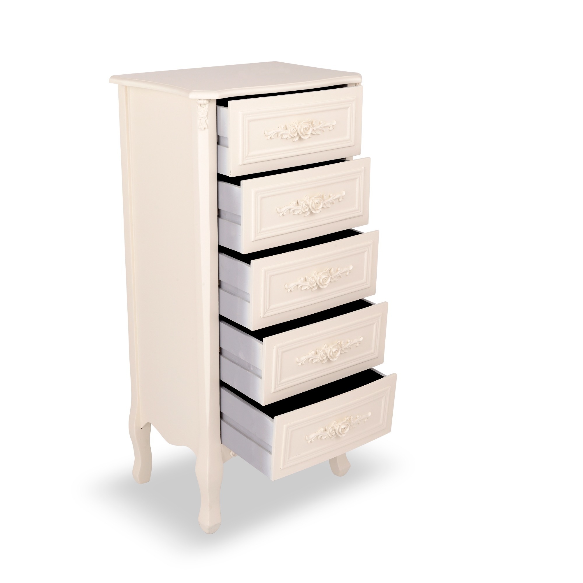 Rose White Tallboy Chest of Drawers - Soft White