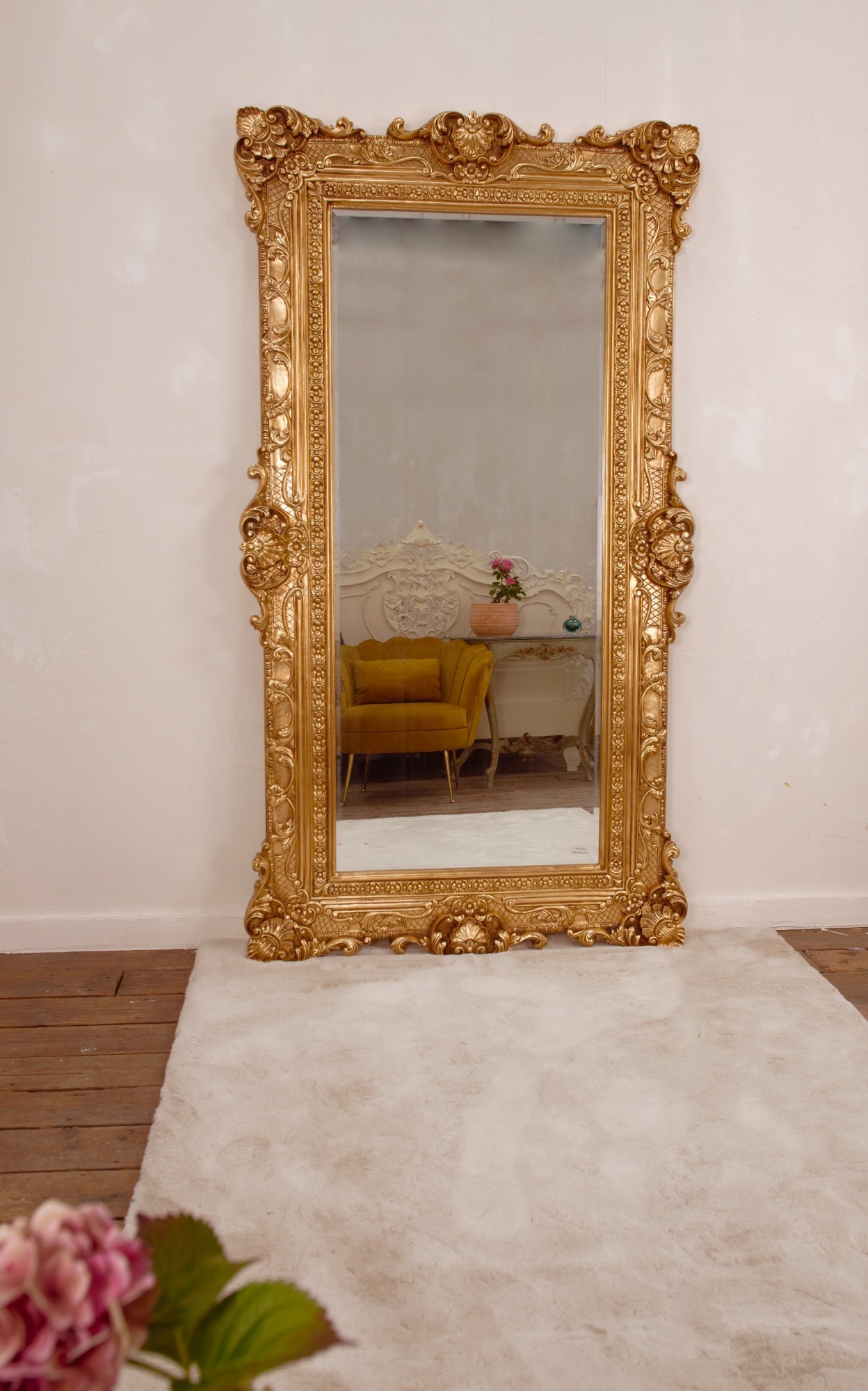 Essence Gold Bevelled Floor Mirror