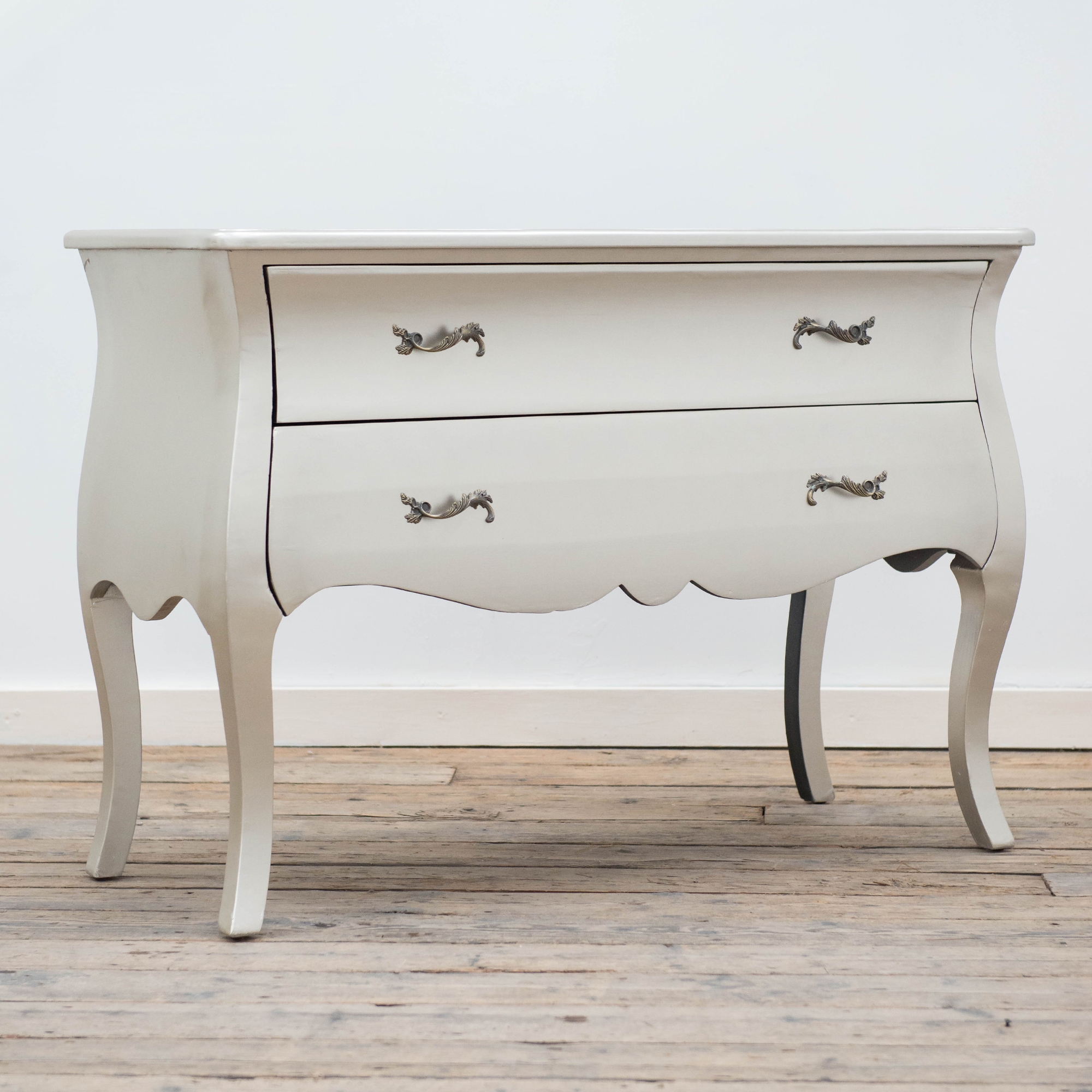 Boudoir Bombé Chest of Drawers - Silver