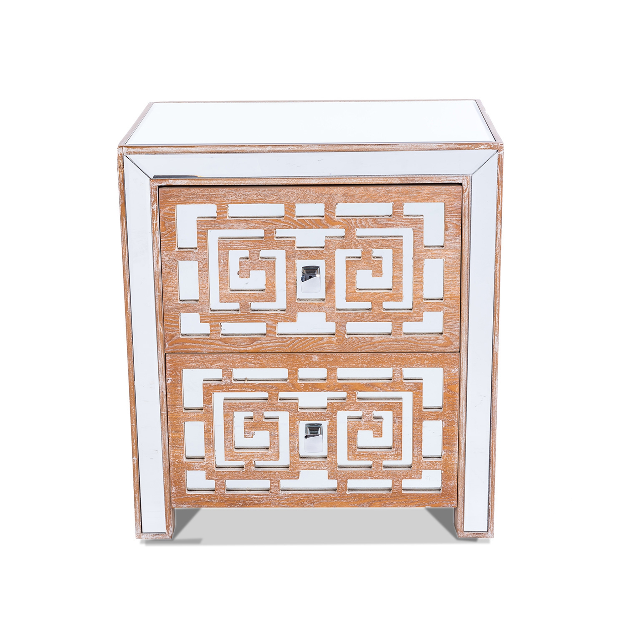 Labyrinth Mirrored Bedside Table
