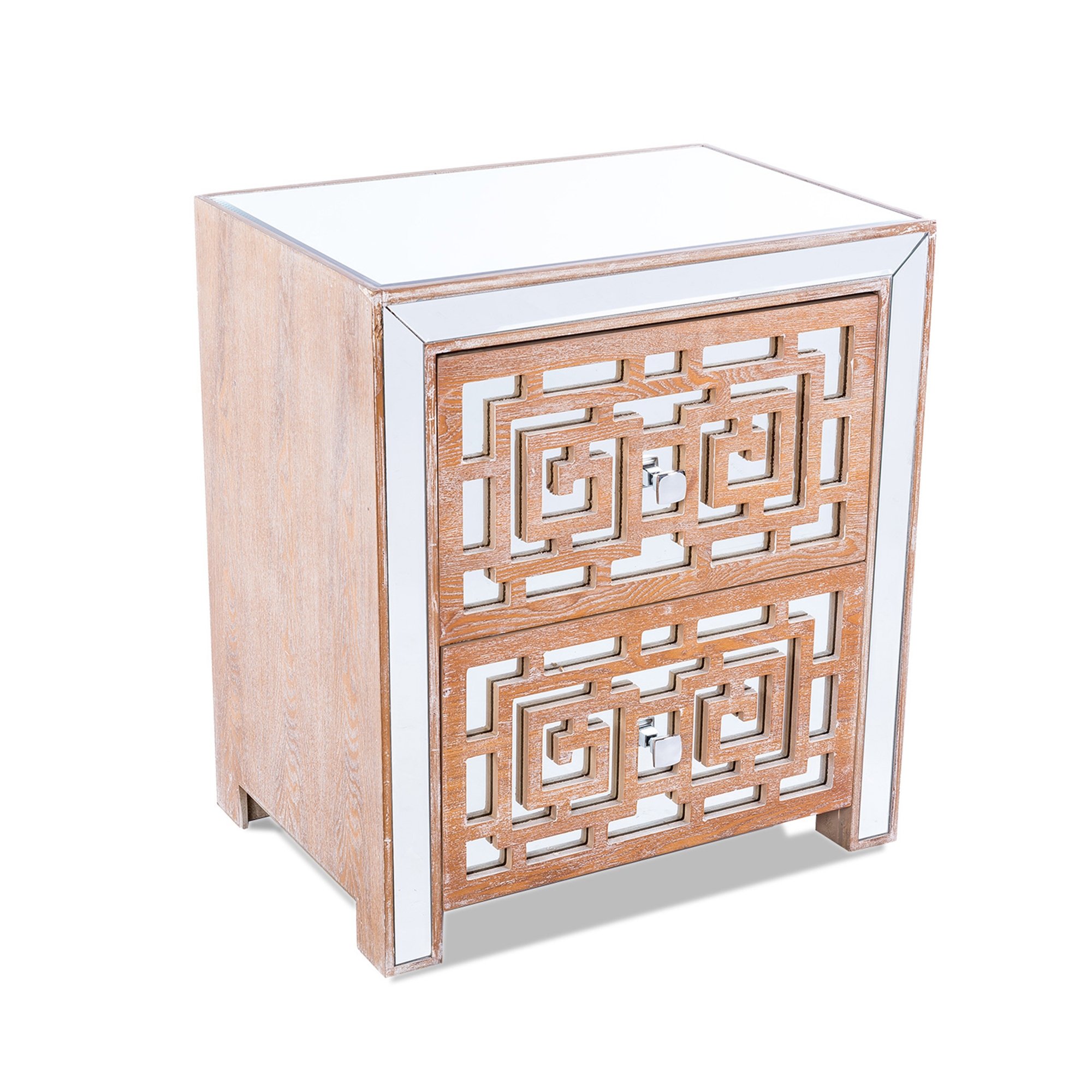 Labyrinth Mirrored Bedside Table