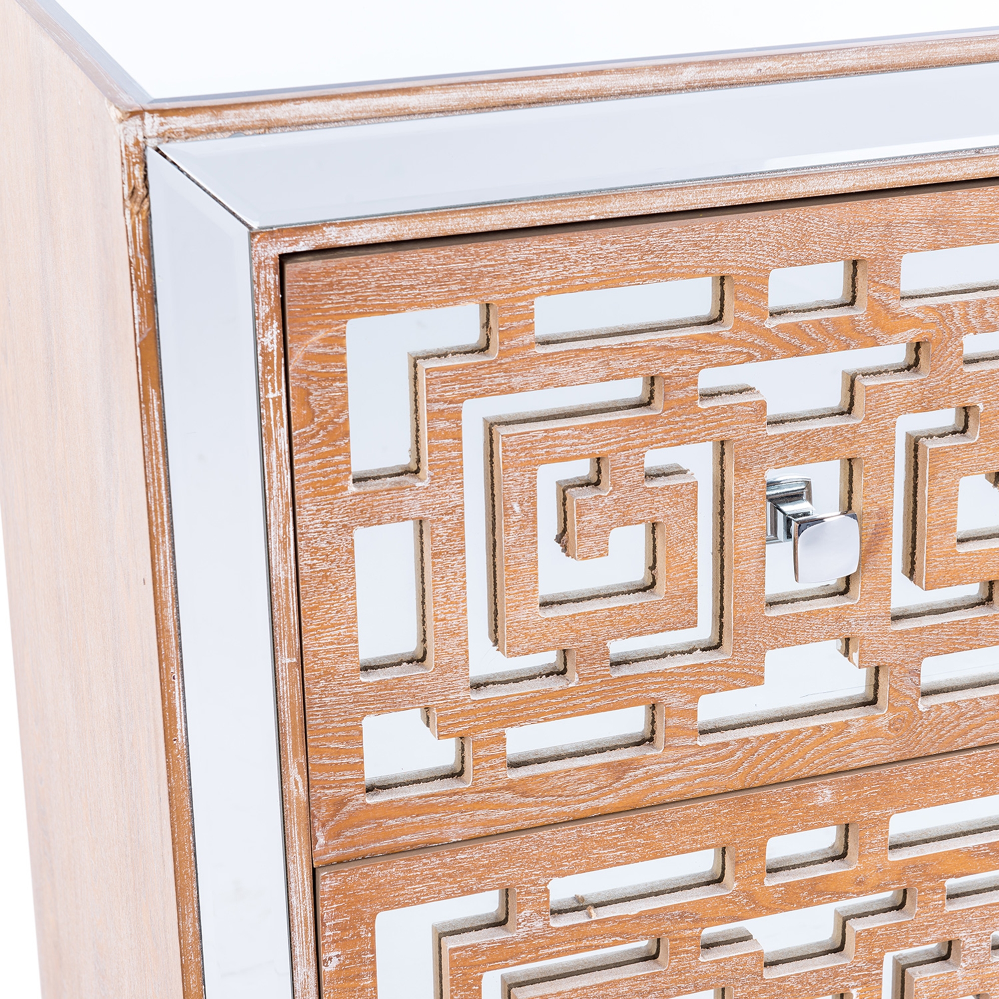 Labyrinth Mirrored Bedside Table