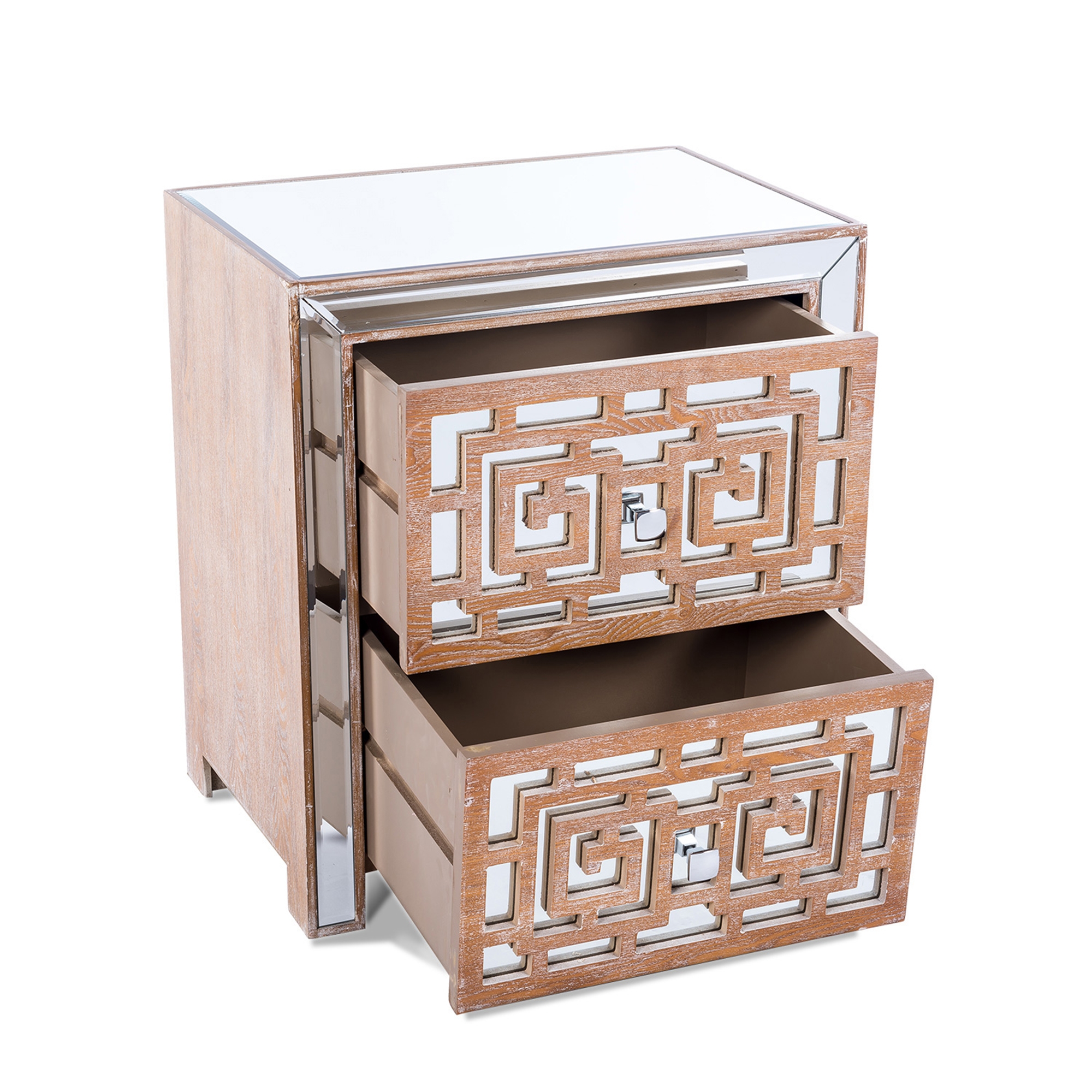Labyrinth Mirrored Bedside Table