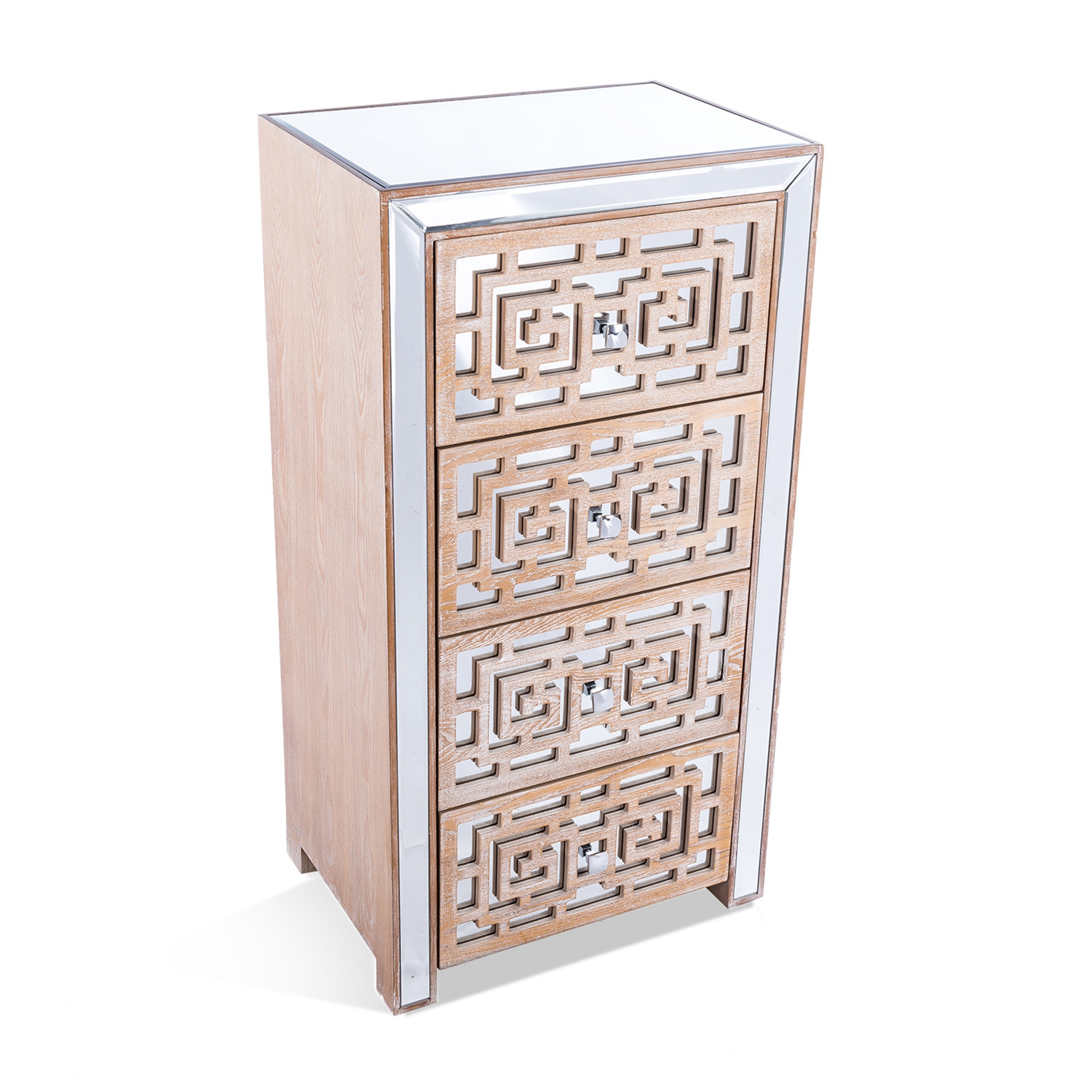 Labyrinth Mirrored Tallboy Chest of Drawers