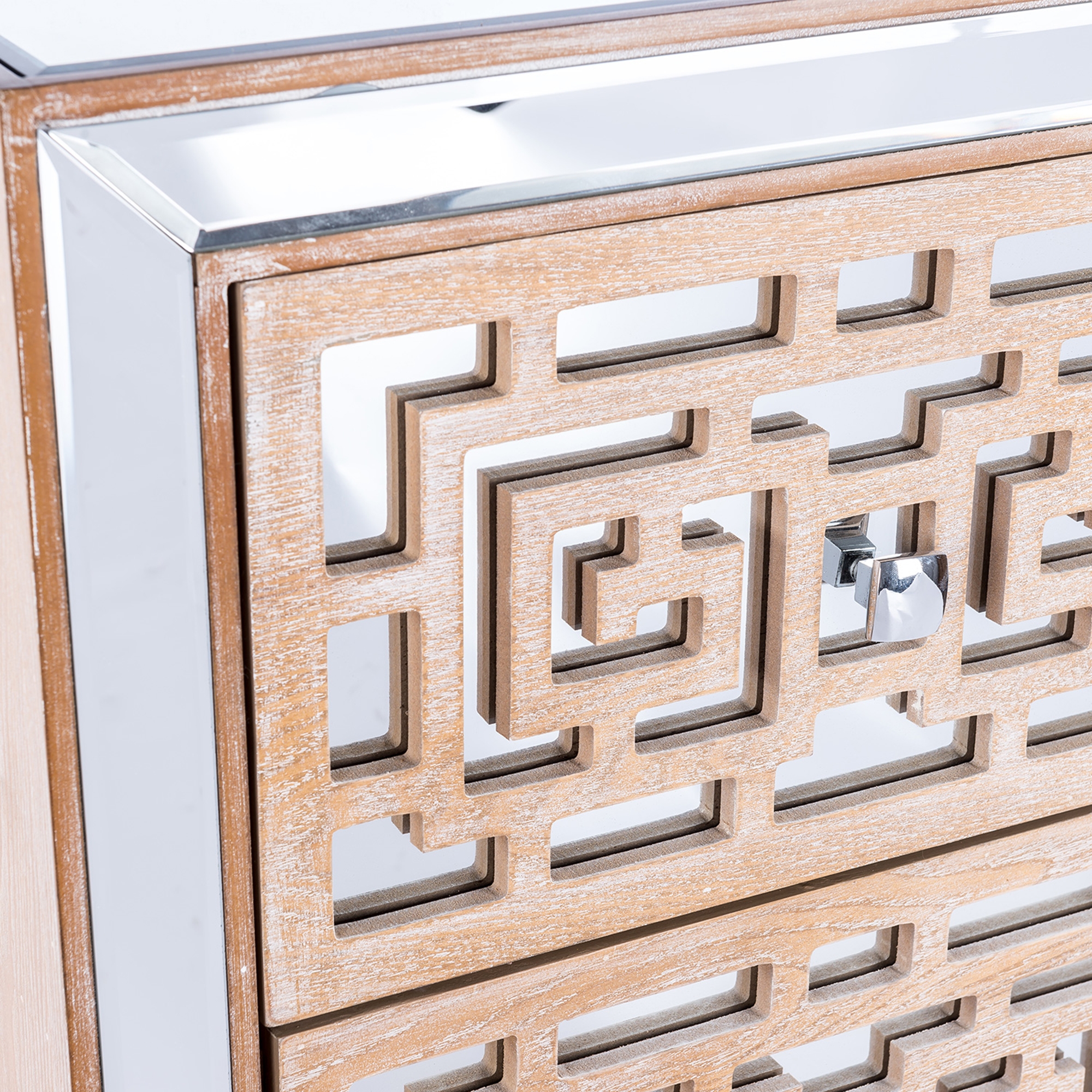Labyrinth Mirrored Tallboy Chest of Drawers