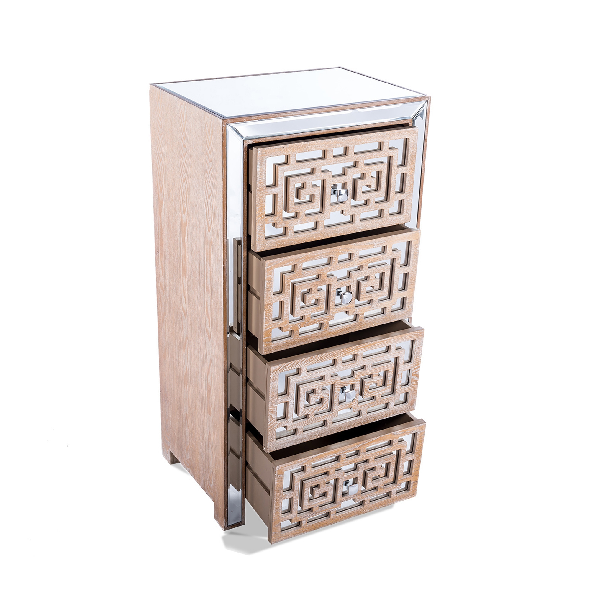 Labyrinth Mirrored Tallboy Chest of Drawers