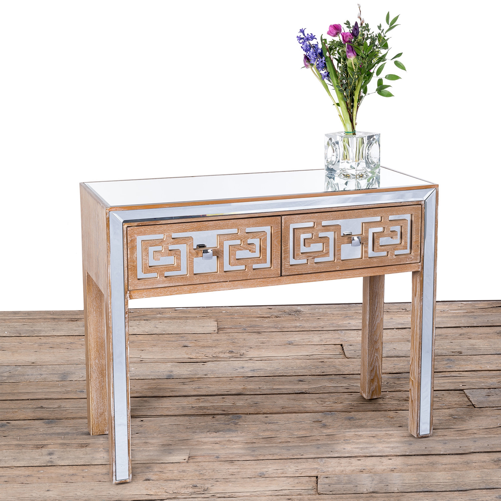 Labyrinth Mirrored Console Table