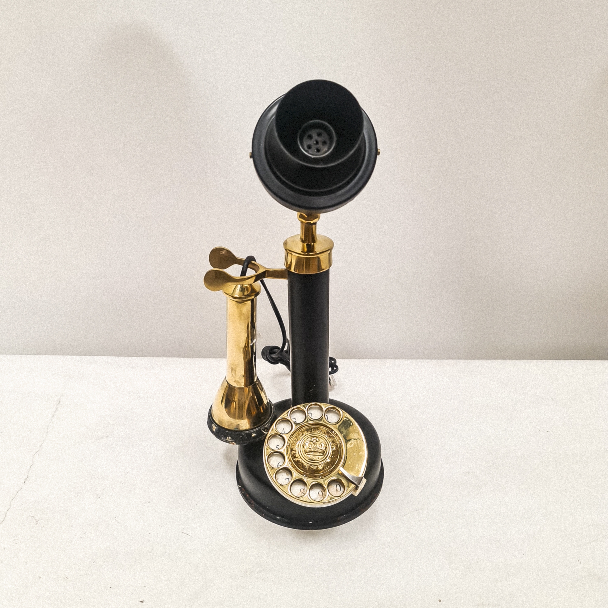 Candlestick Vintage Telephone Black and Brass