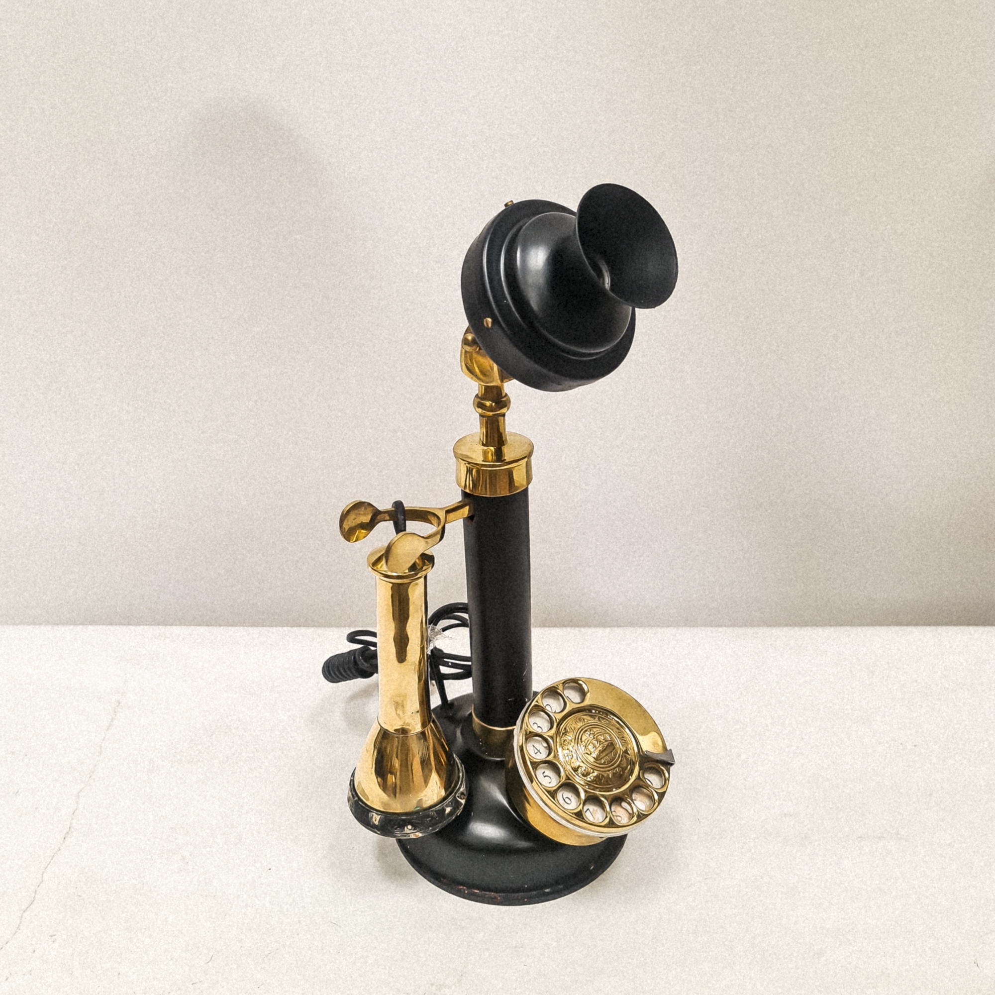 Candlestick Vintage Telephone Black and Brass