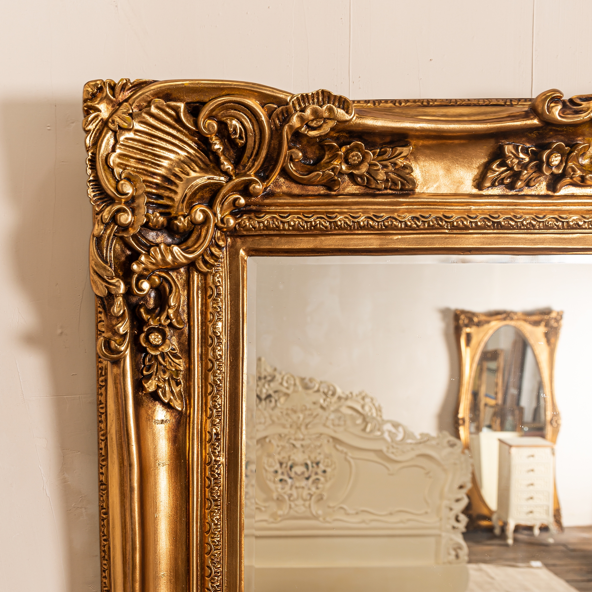 Leonardo Antique Style Gold Large Floor Standing Decorative Wall Mirror