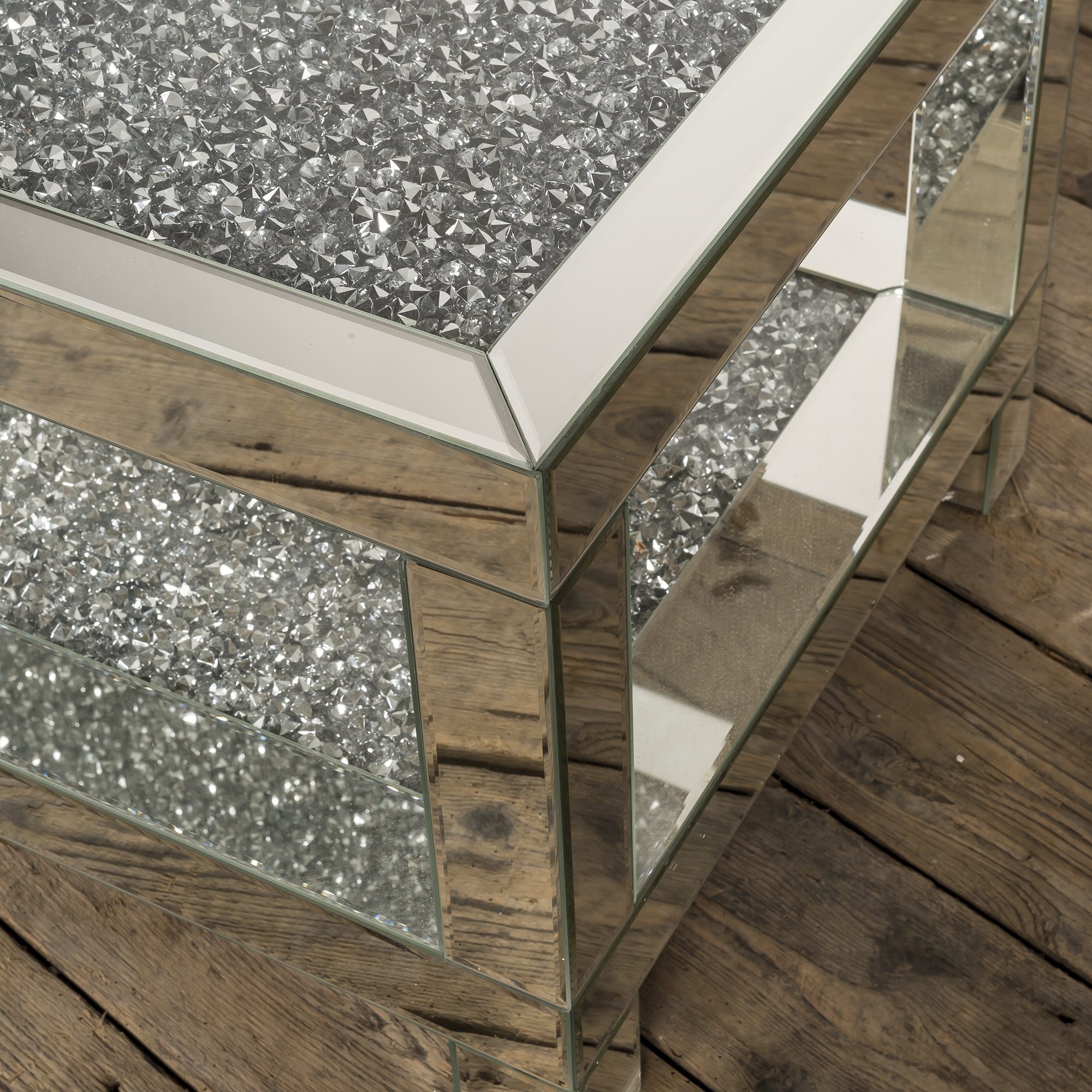 Crushed Diamond Mirrored Coffee Table